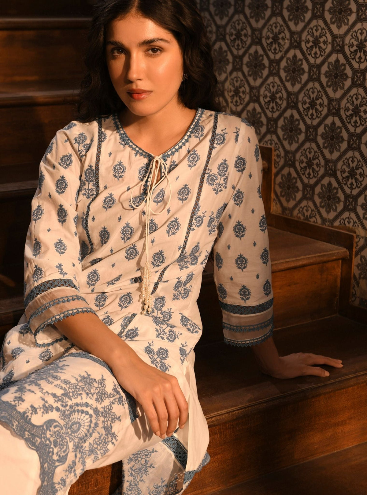 Dinaz Supima Cotton Light Blue Kurta Set