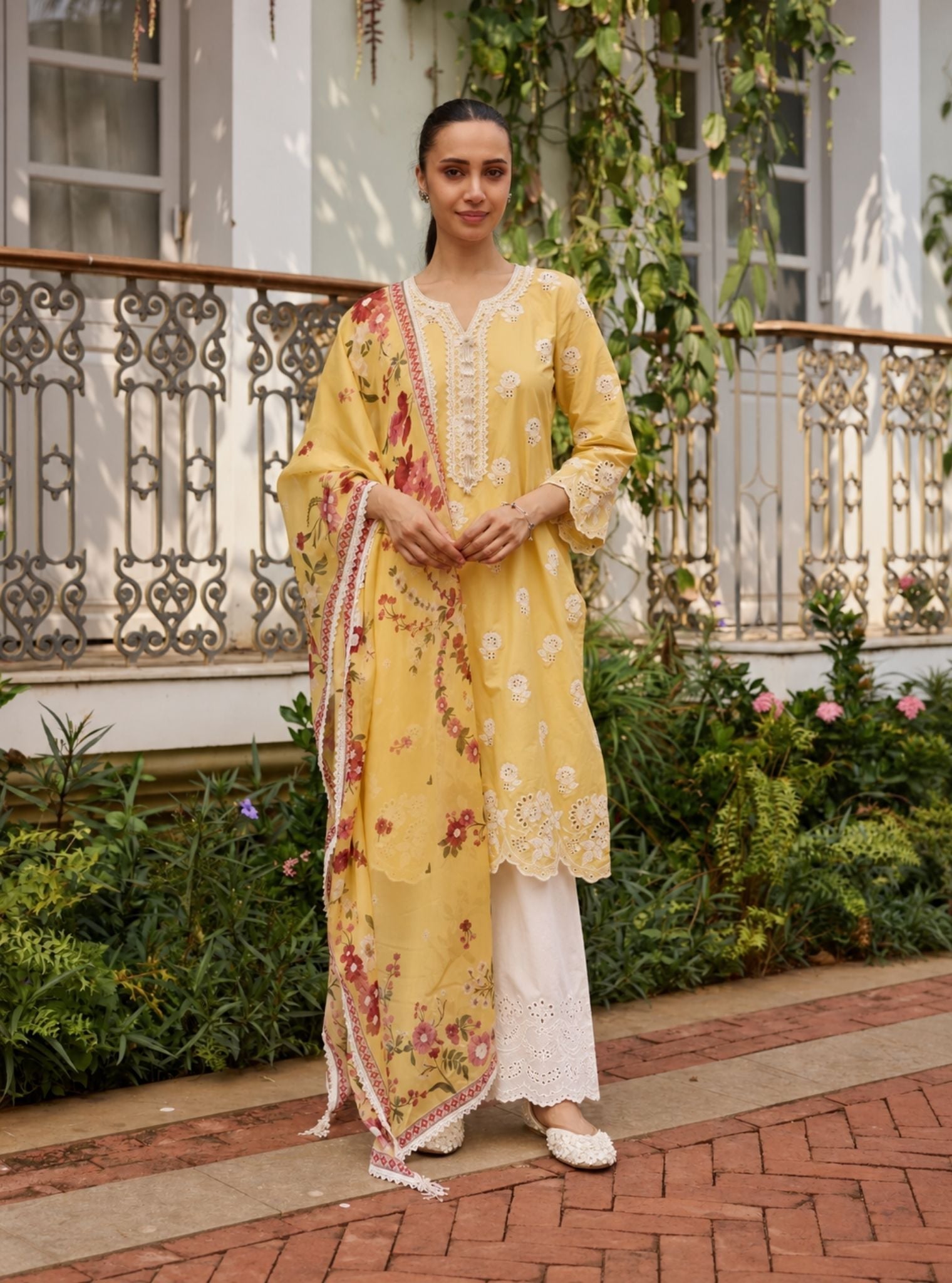 Avo Supima Cotton Yellow Kurta Set