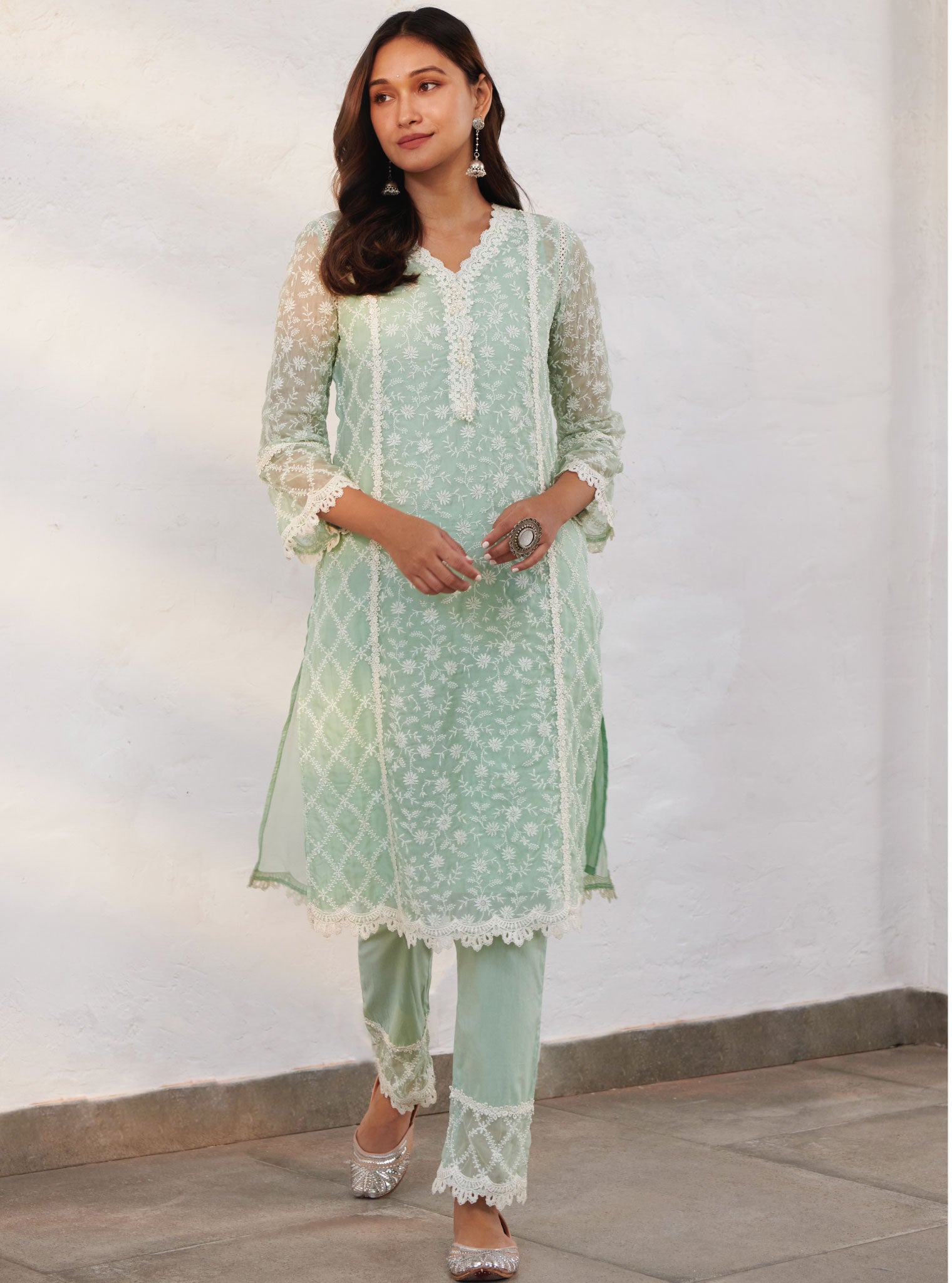 Mulmul Organza Sunderland Kurta