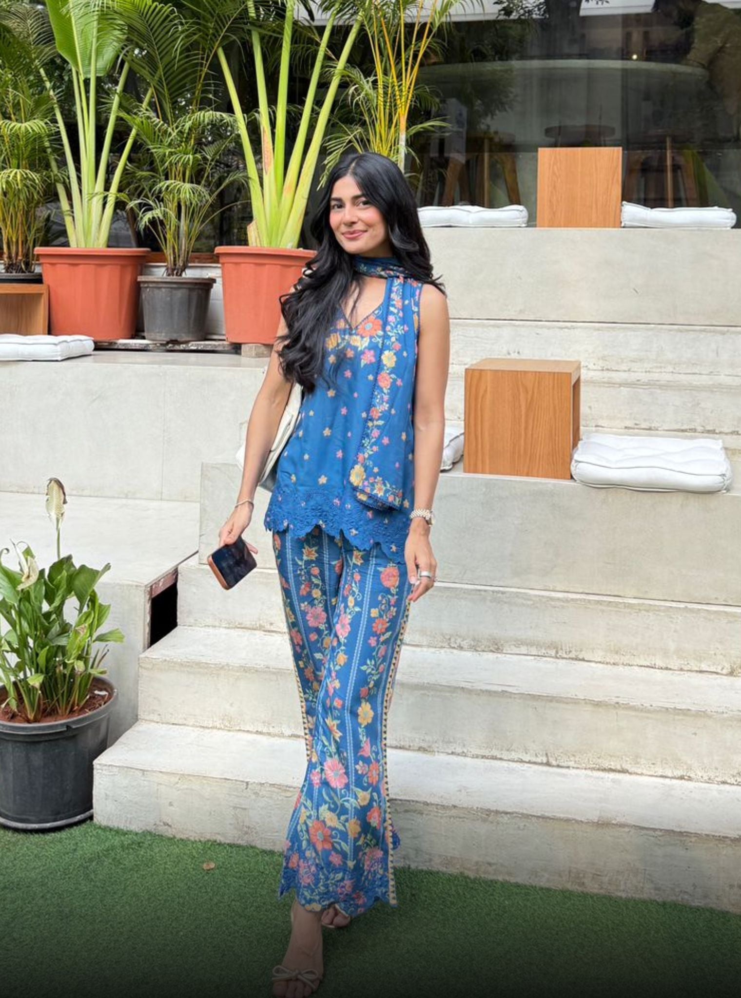 Akira Lawn Navy Co-ord Set