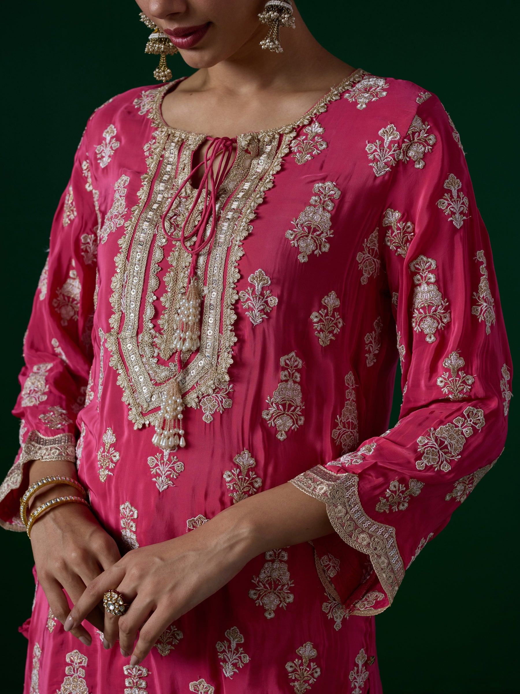 Intira Crepe Fuchsia Kurta Set