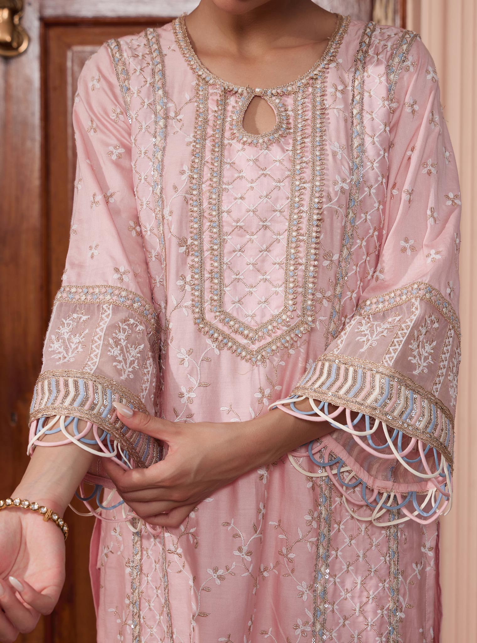 Briti Pima Pink Kurta Set