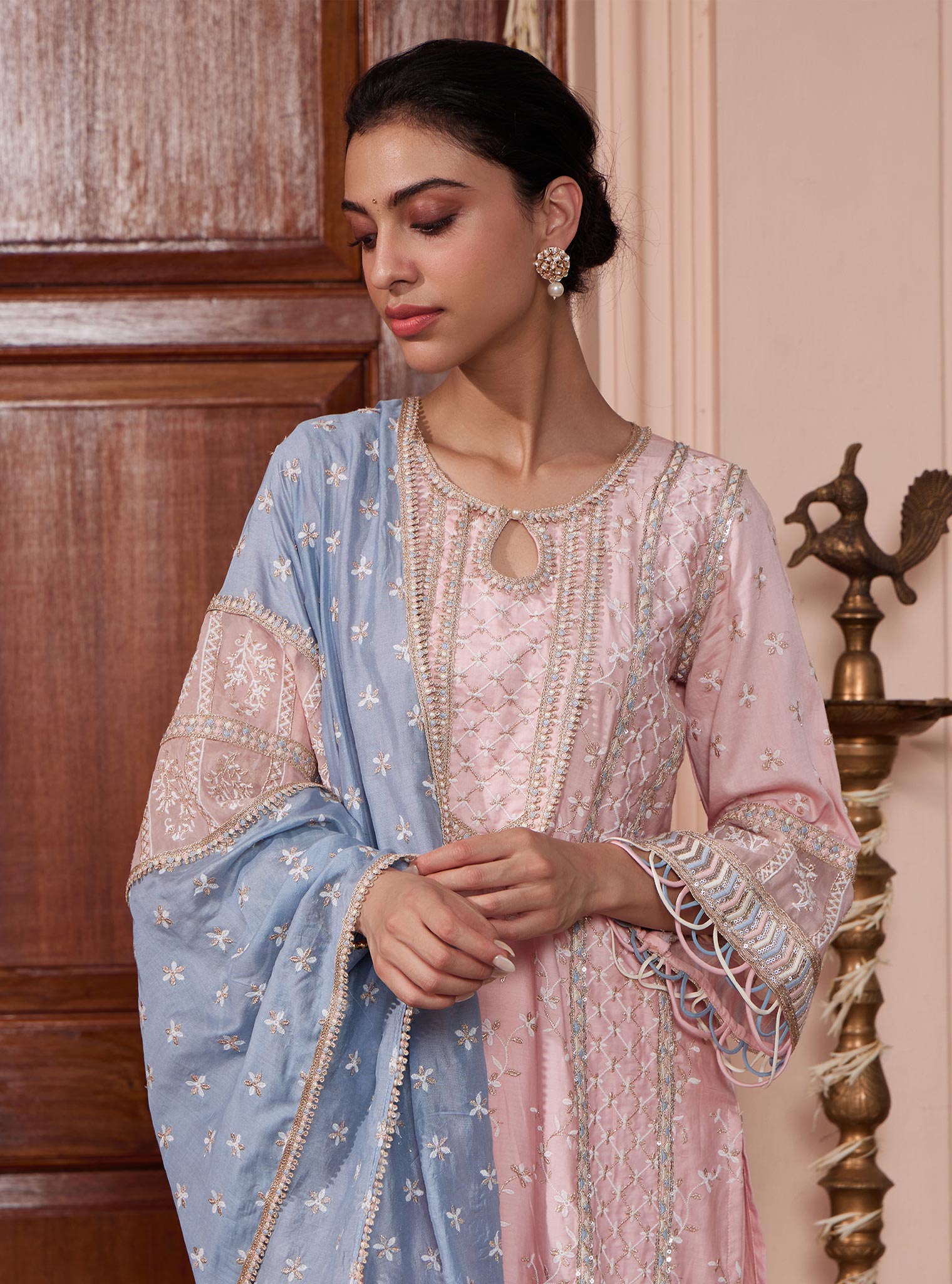Briti Pima Pink Kurta Set