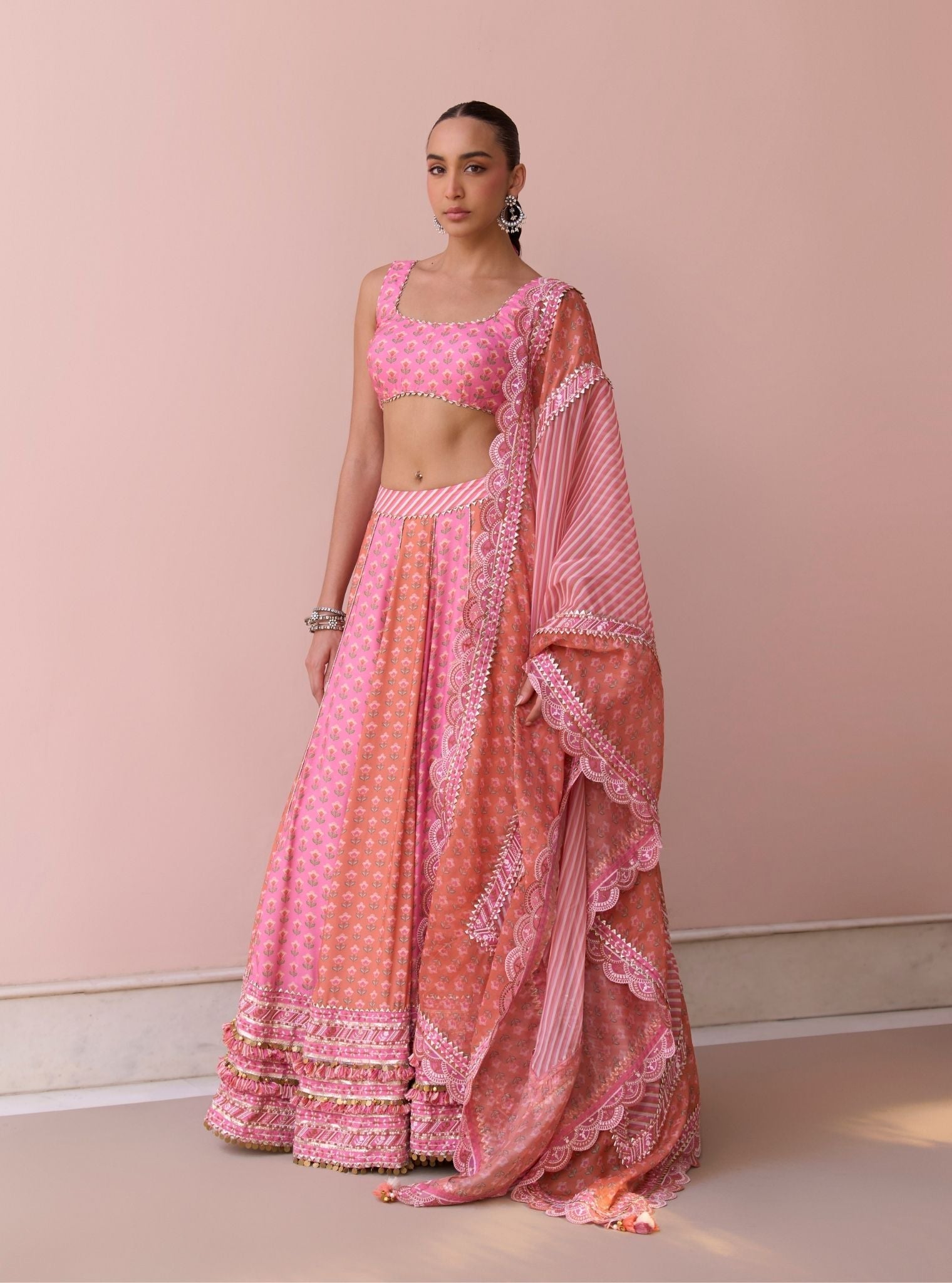 Mulmul Organza Printed Indira Rani Pink Dupatta