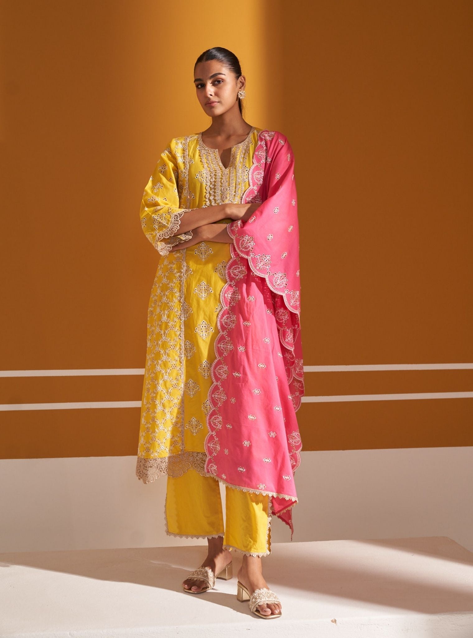 Itsara Supima Cotton Yellow Kurta Set