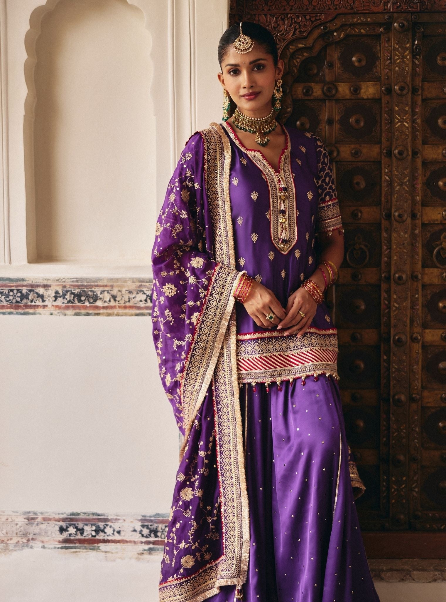 Mulmul Poshak In Purple