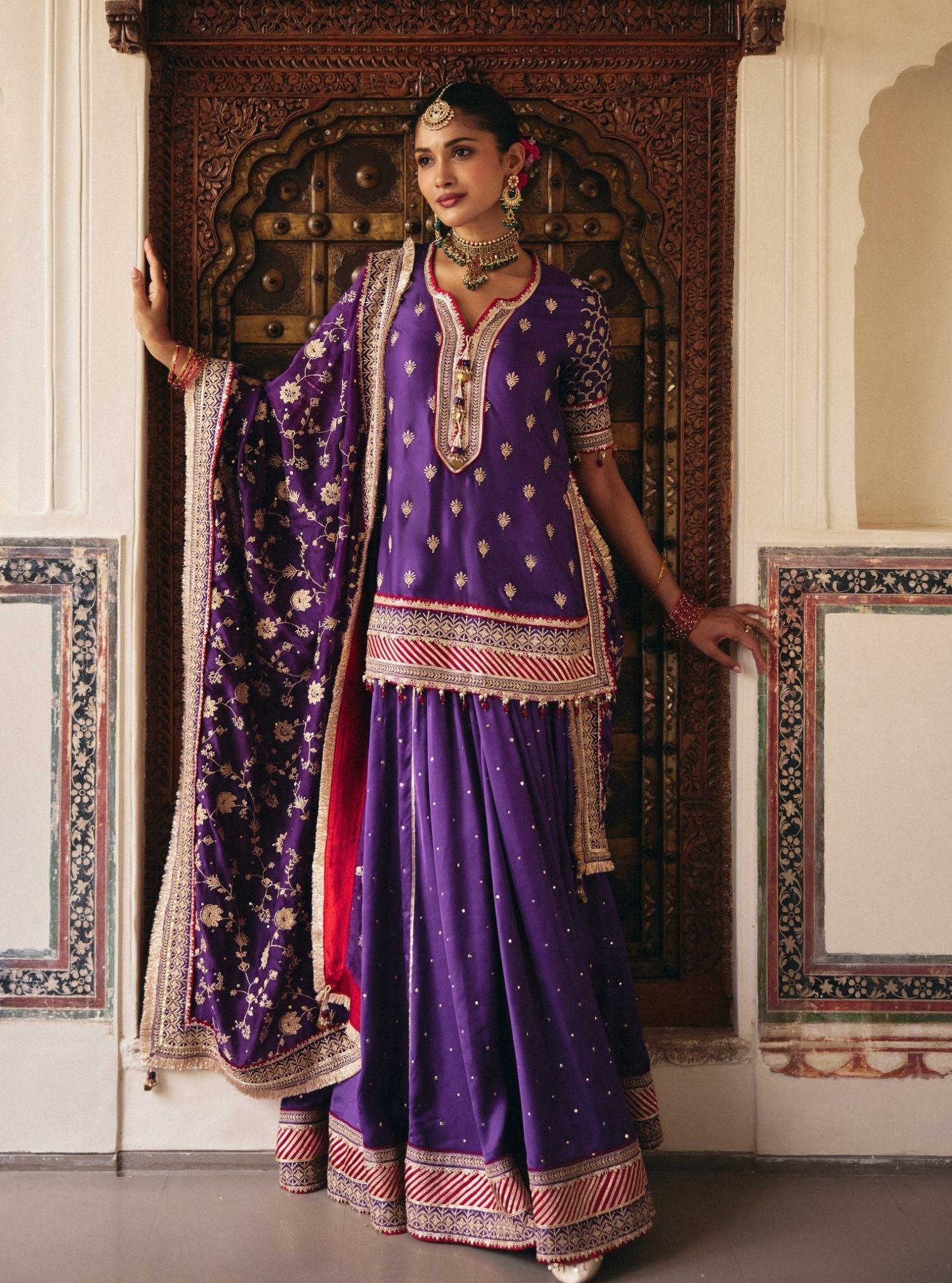 Mulmul Poshak In Purple