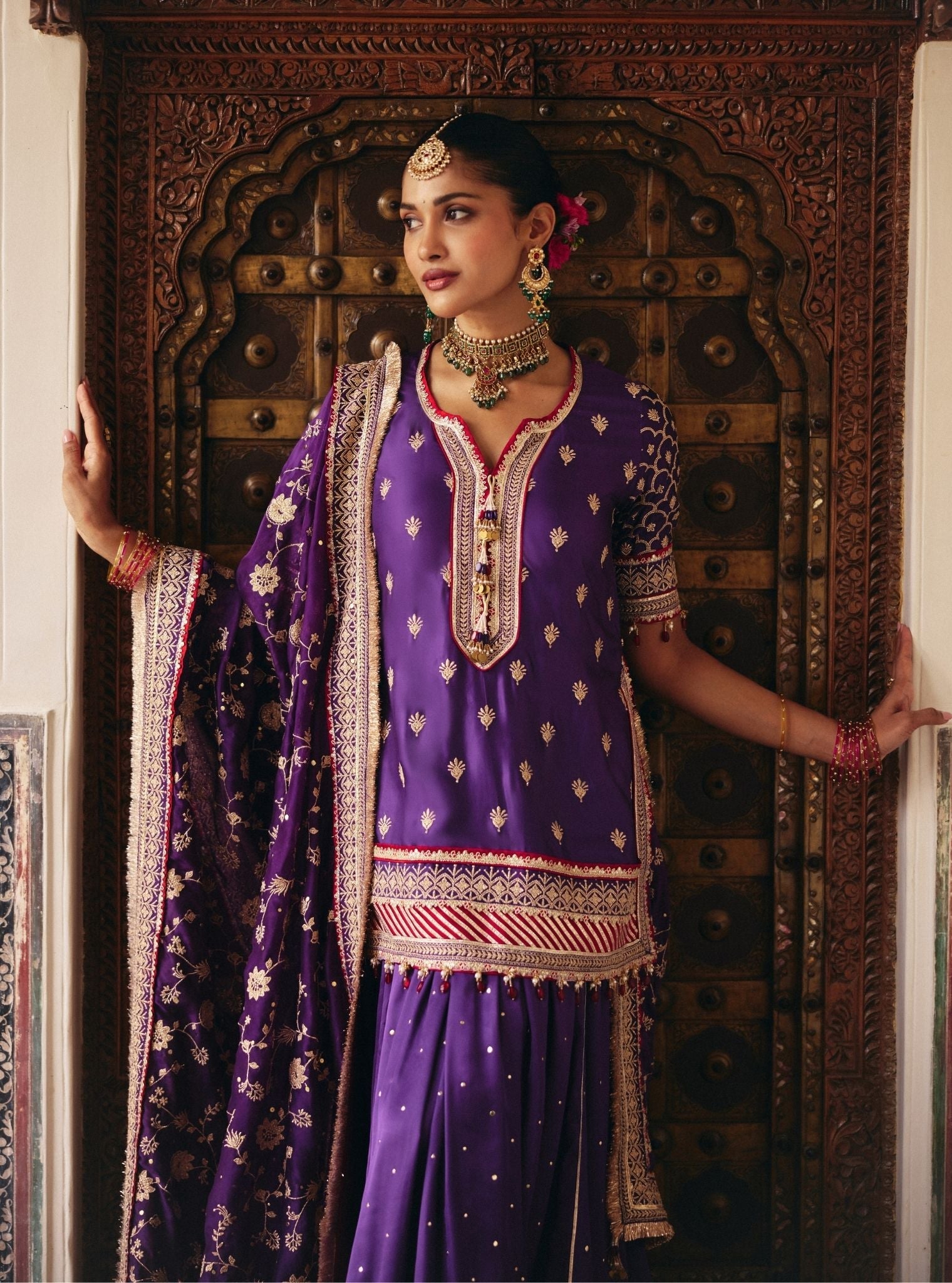 Mulmul Poshak In Purple