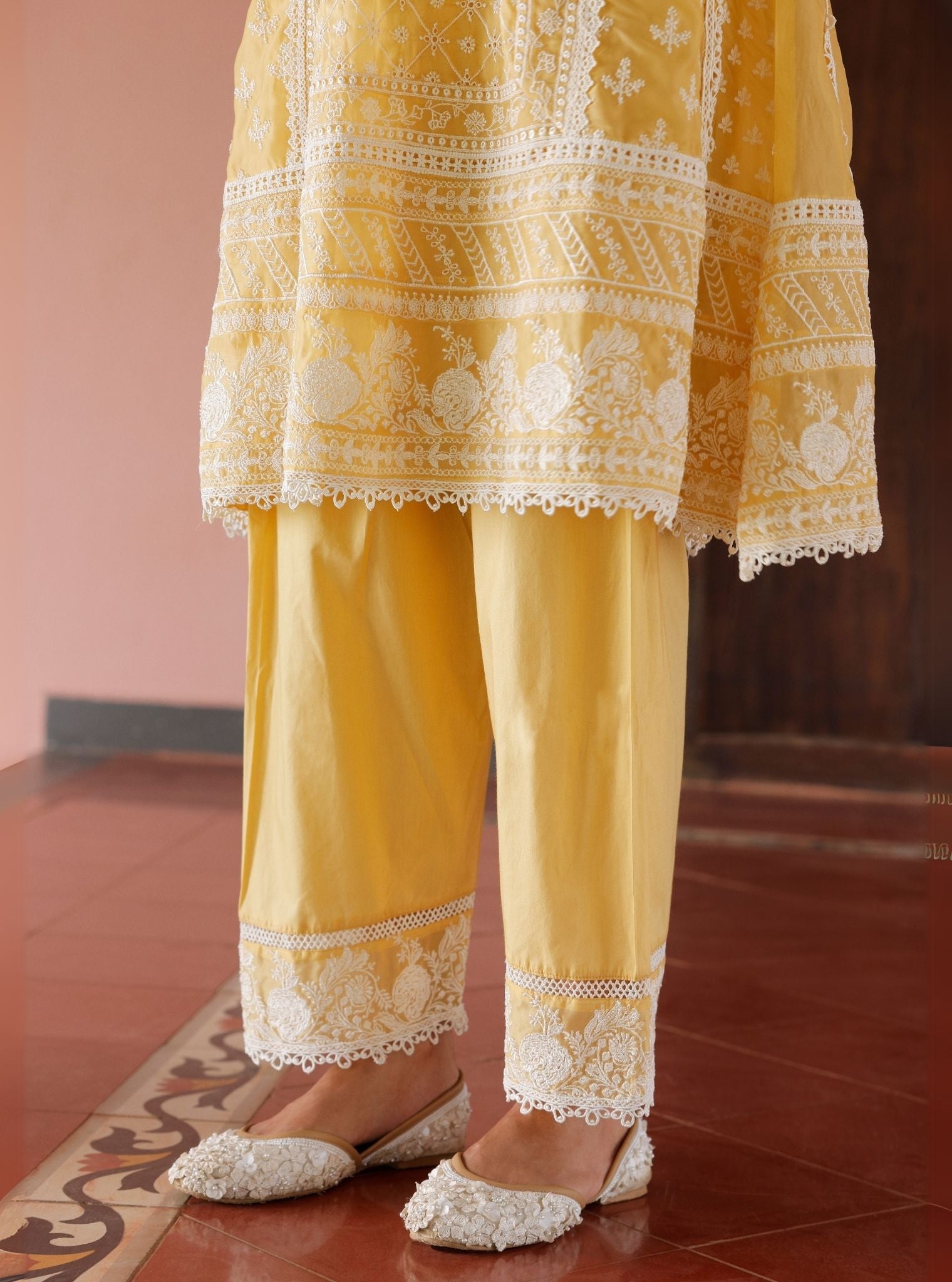 Sritha Organza Yellow Kurta Set