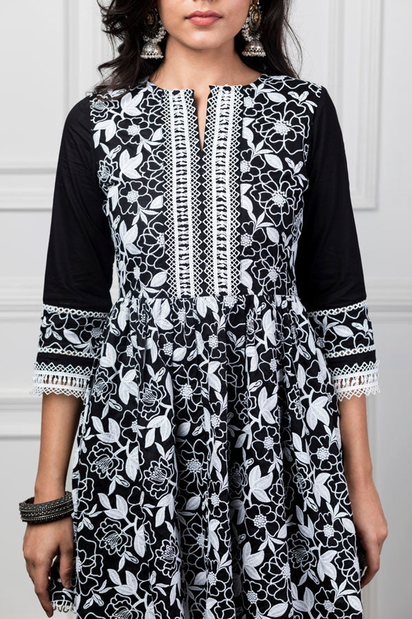 Magnolia Black Kurta with Sharara Set
