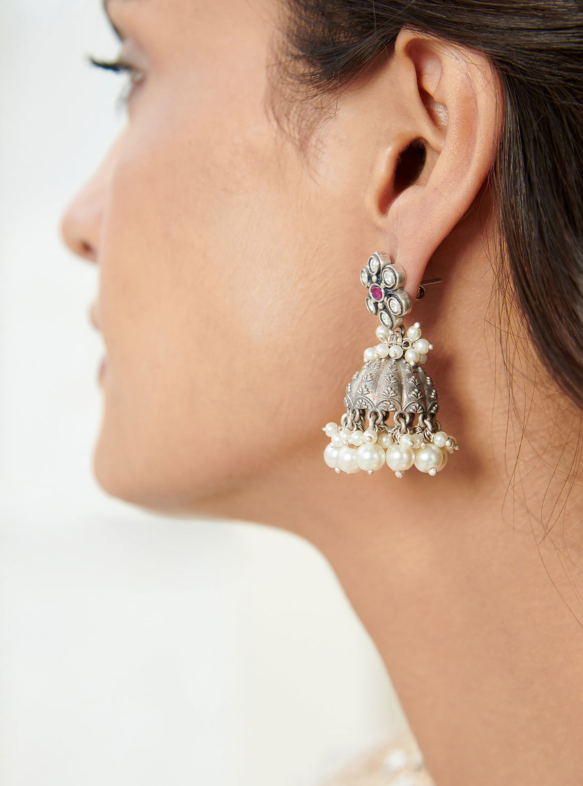 Pure Silver Sirohi Jhumka