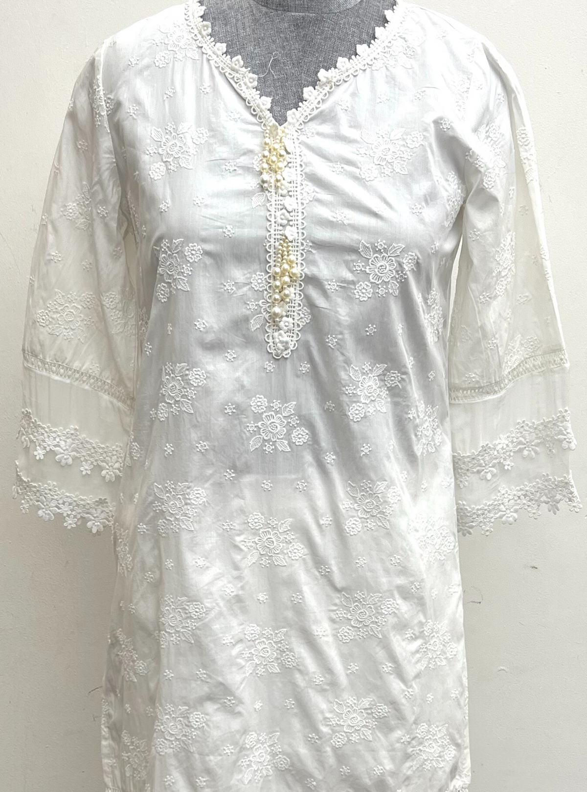 Mulmul Supima Cotton Emmie White kurta