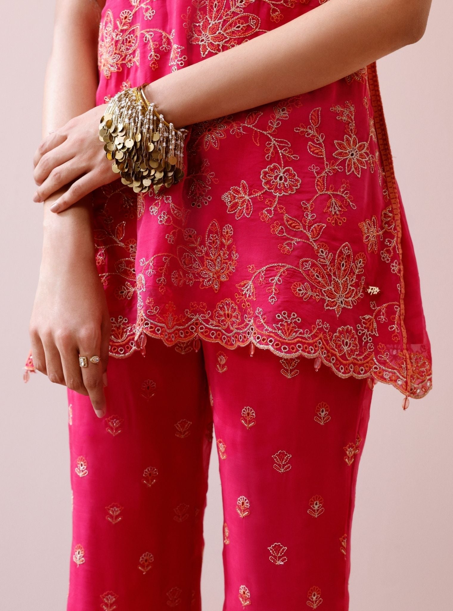 Alouette Organza Fuchsia Co-Ord Set