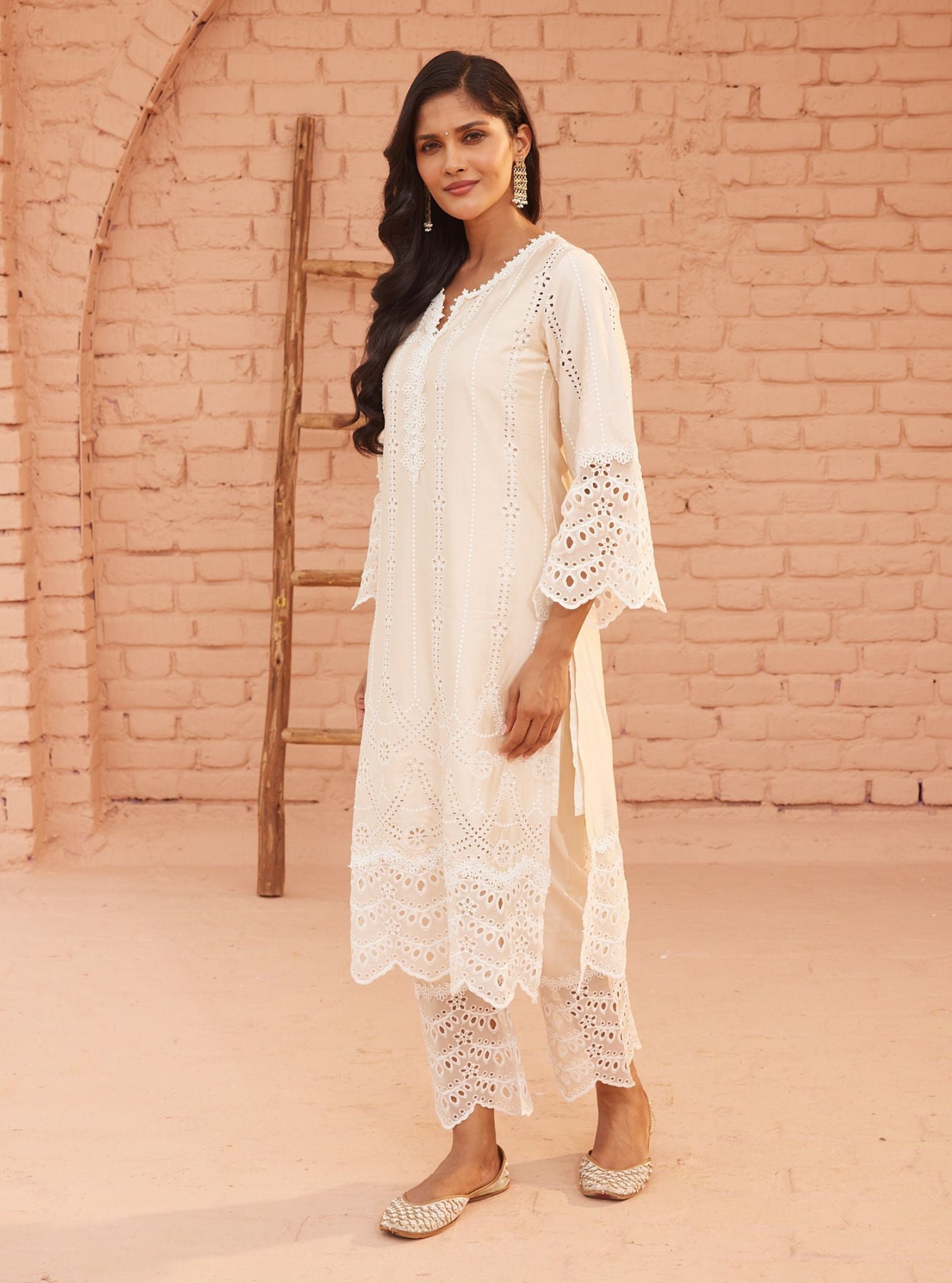 Vachi Pima Off White Kurta Set
