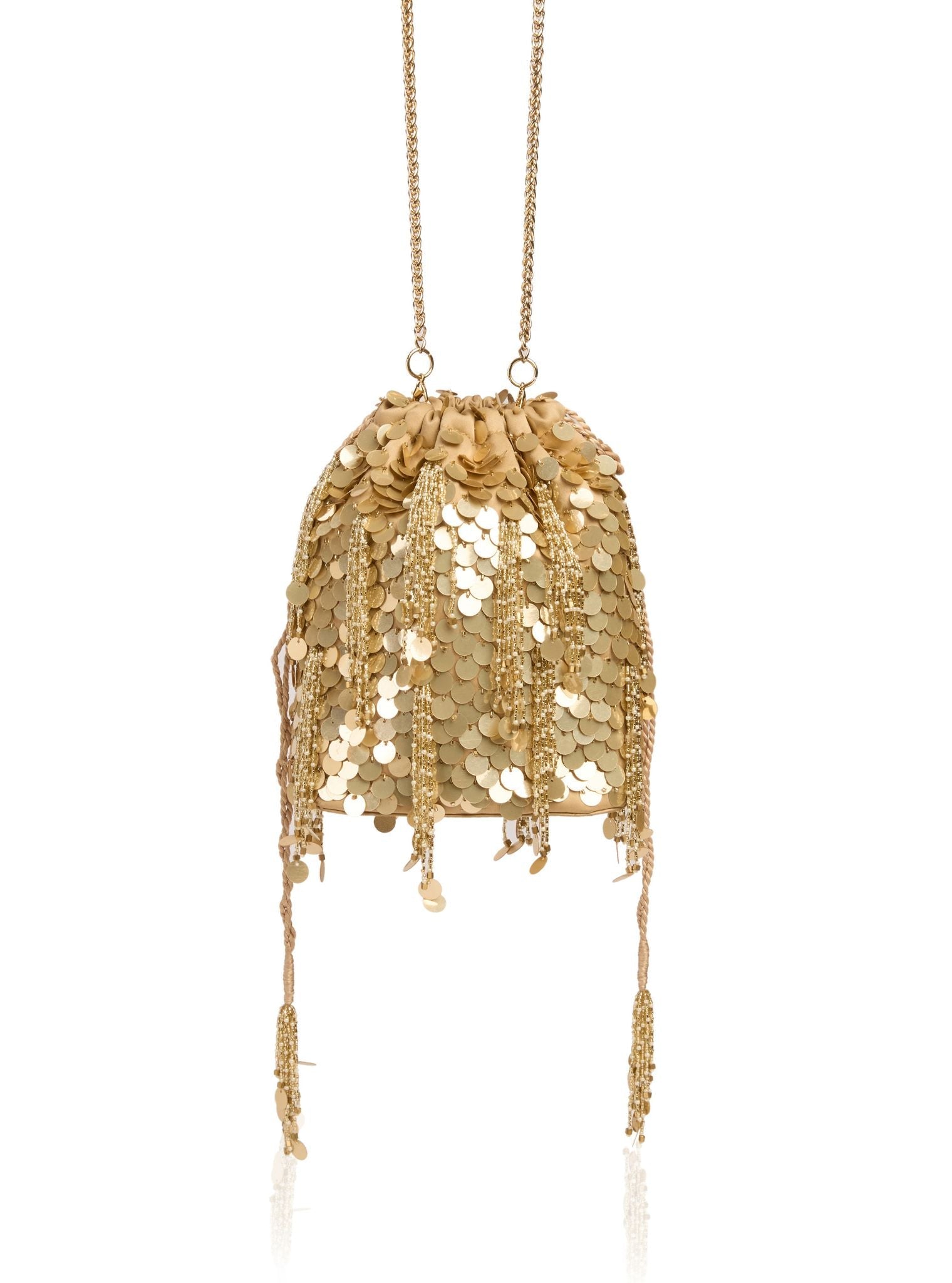 Oran Gold Tassels Potli Bag