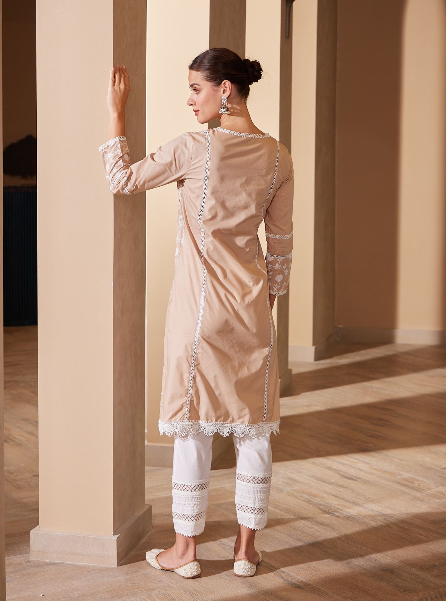 Mulmul Cotton Kannur Beige Kurta