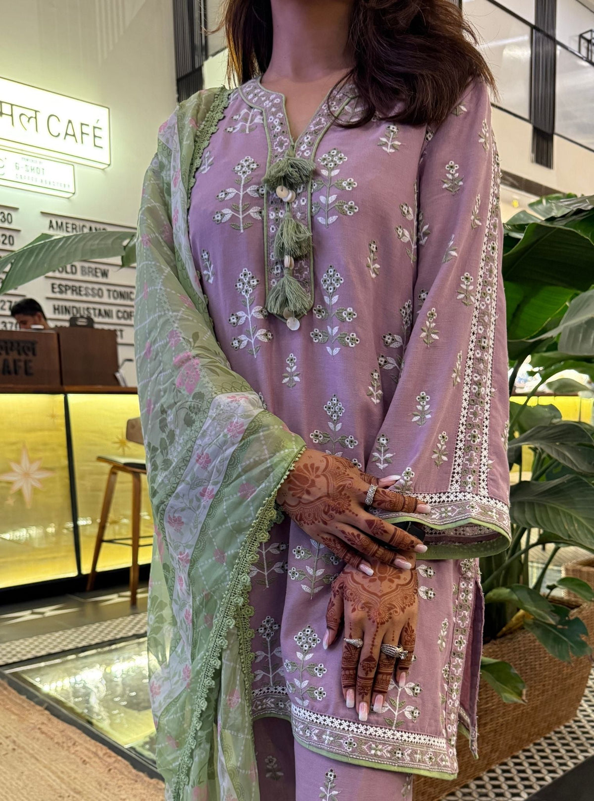 Zano Linen Lilac Kurta Set