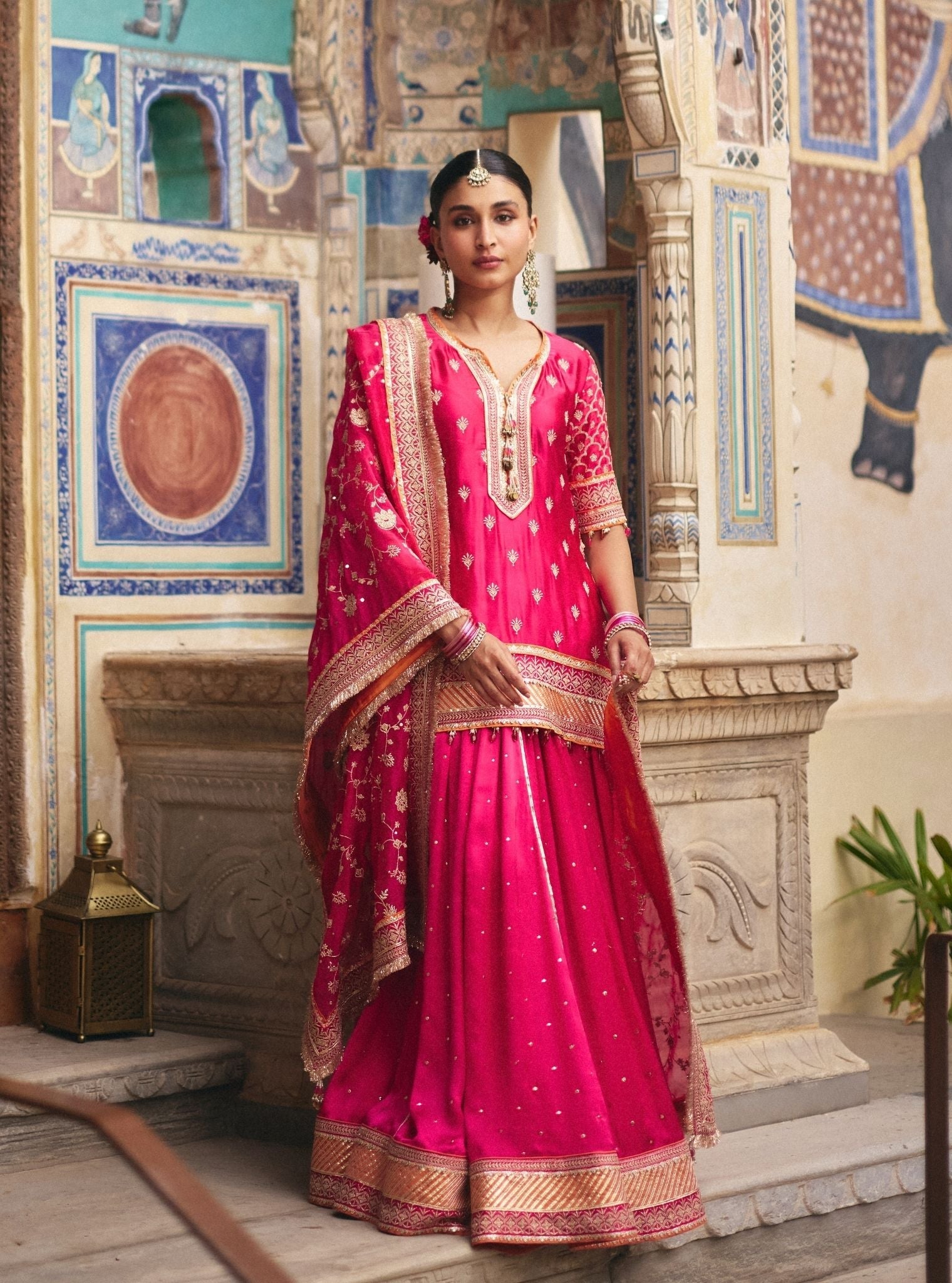 Mulmul Poshak In Fuchsia