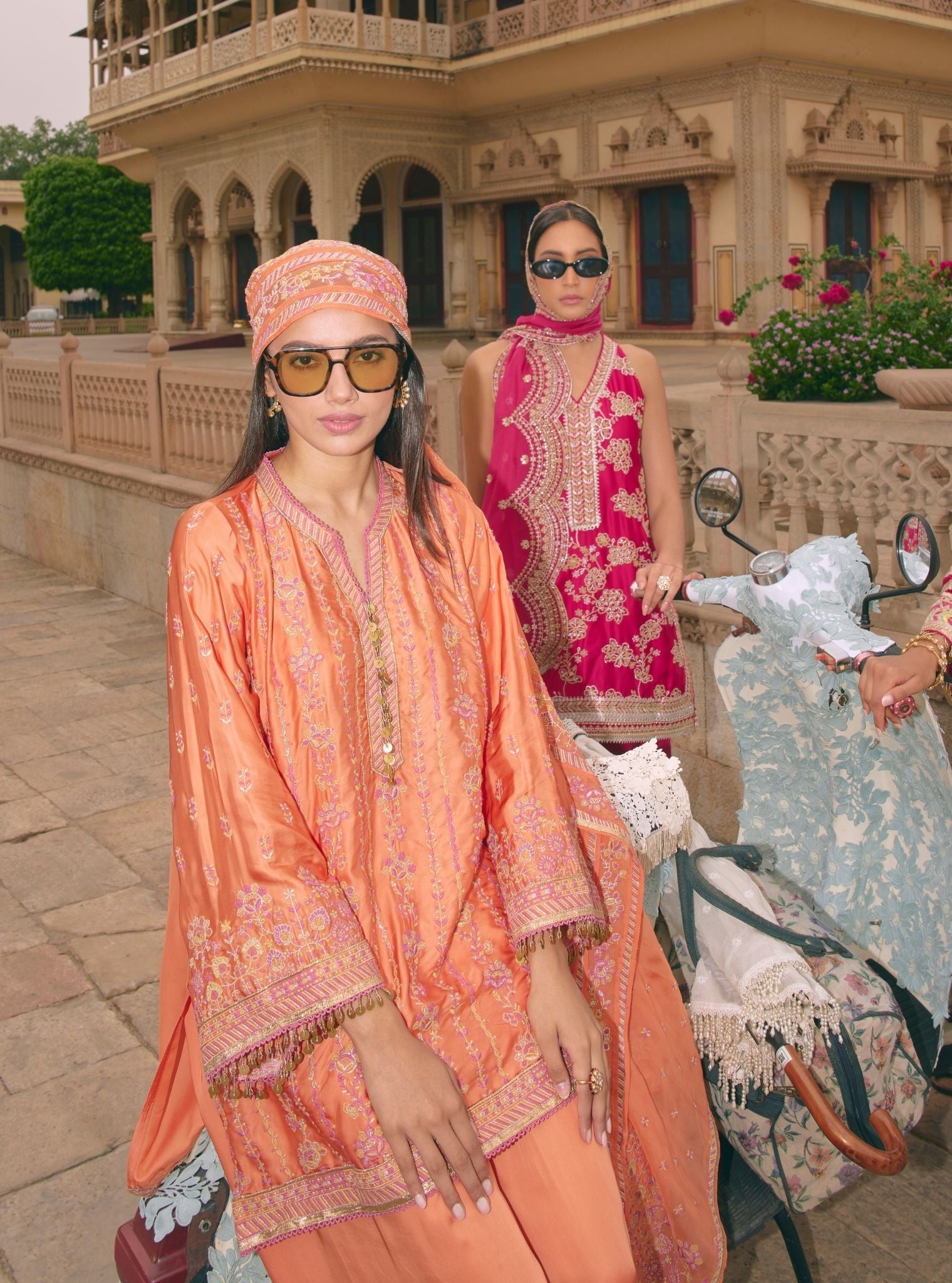 Pralika Bemberg Satin Orange Kurta Set