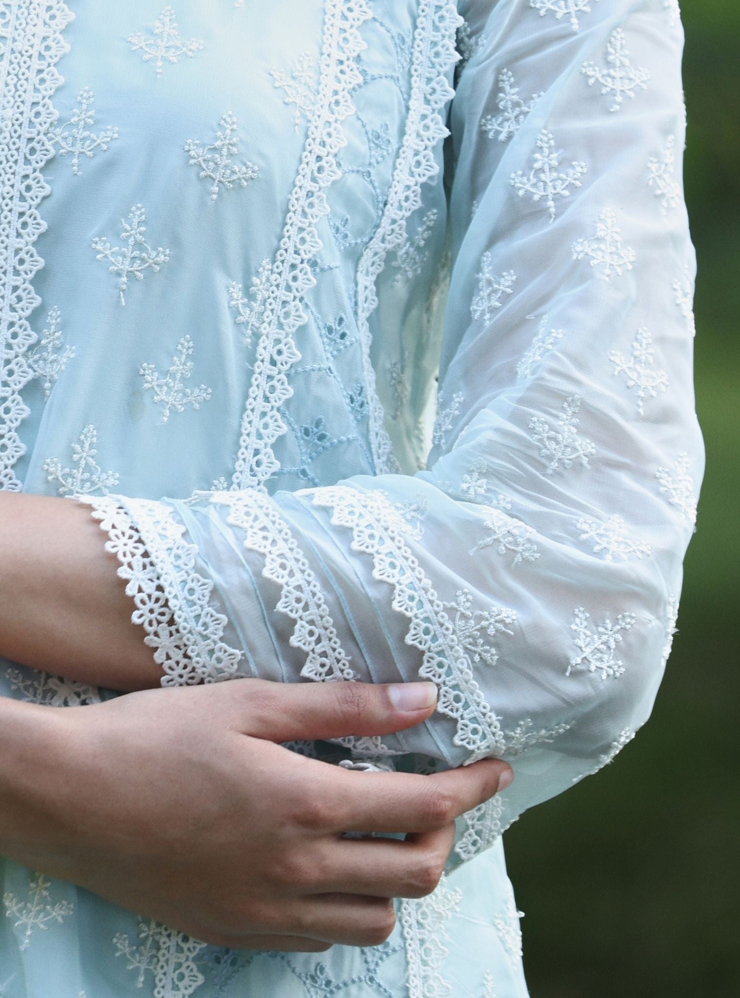 Maheen Organza Blue Anarkali Kurta Set