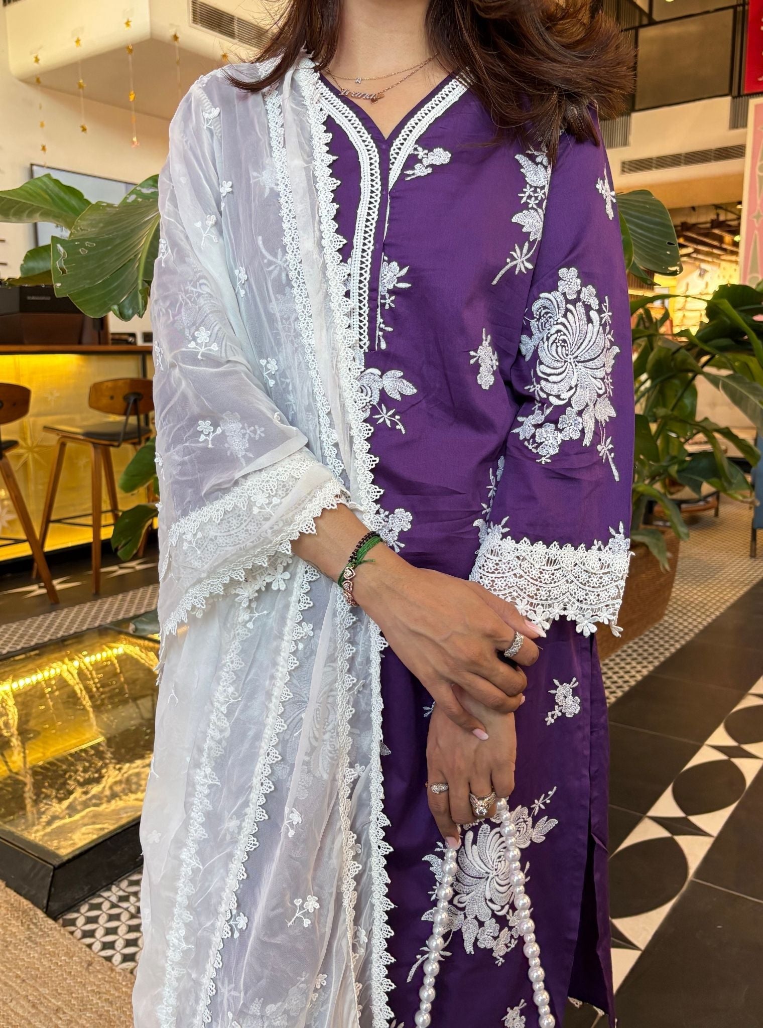 Iraavat Supima Cotton Purple Kurta Set
