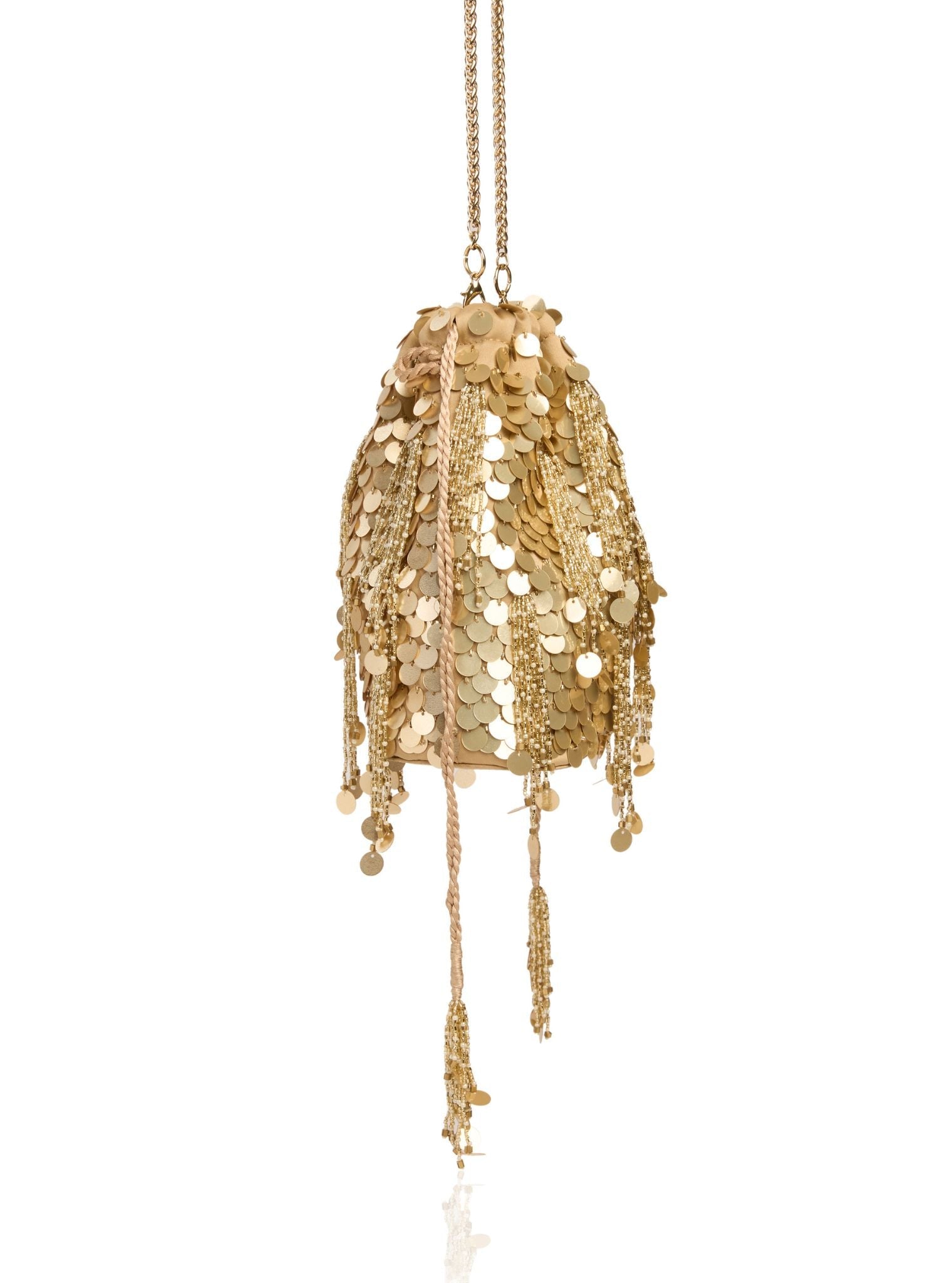 Oran Gold Tassels Potli Bag