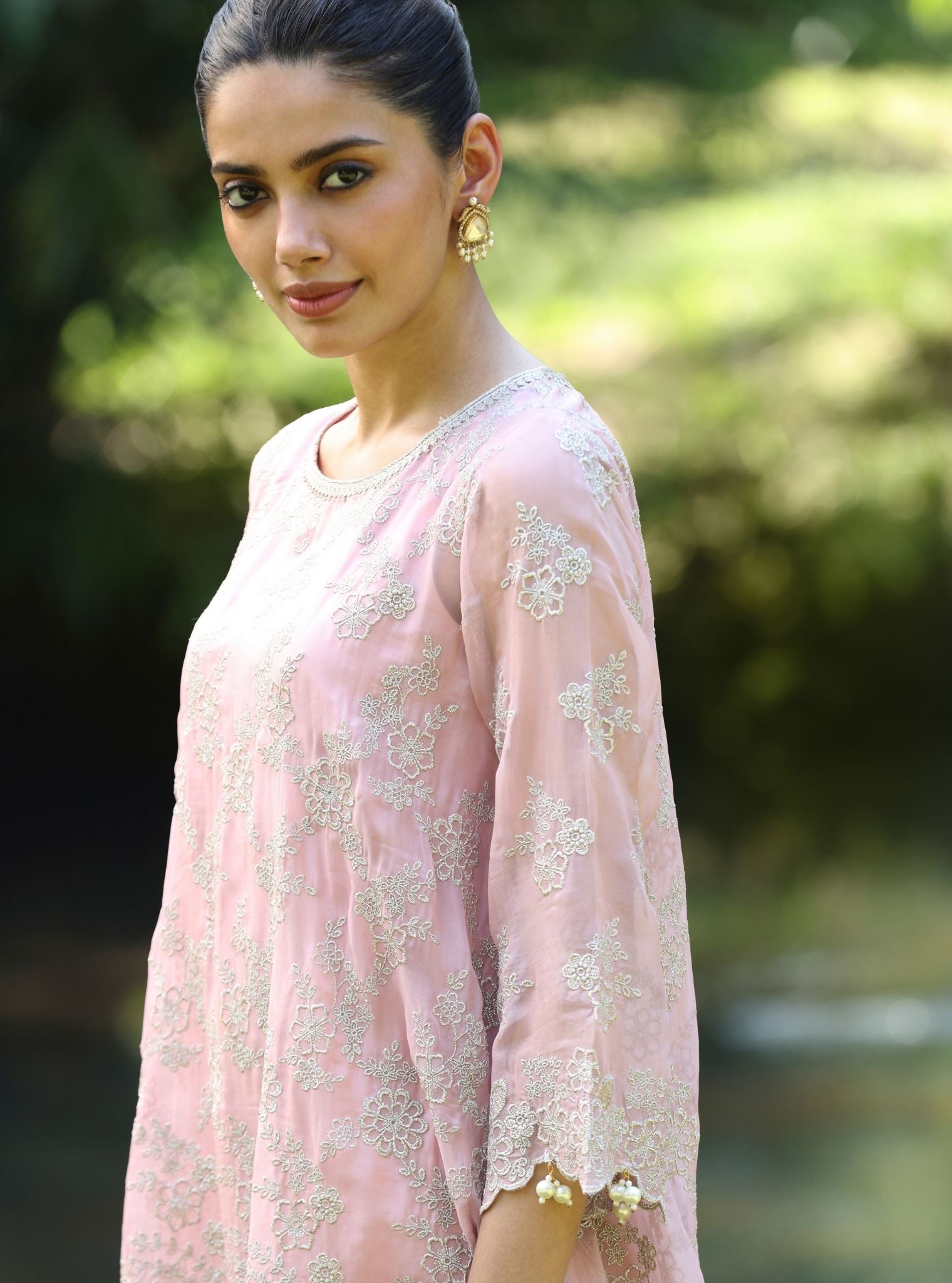 Milan Organza Onion Pink Top Set