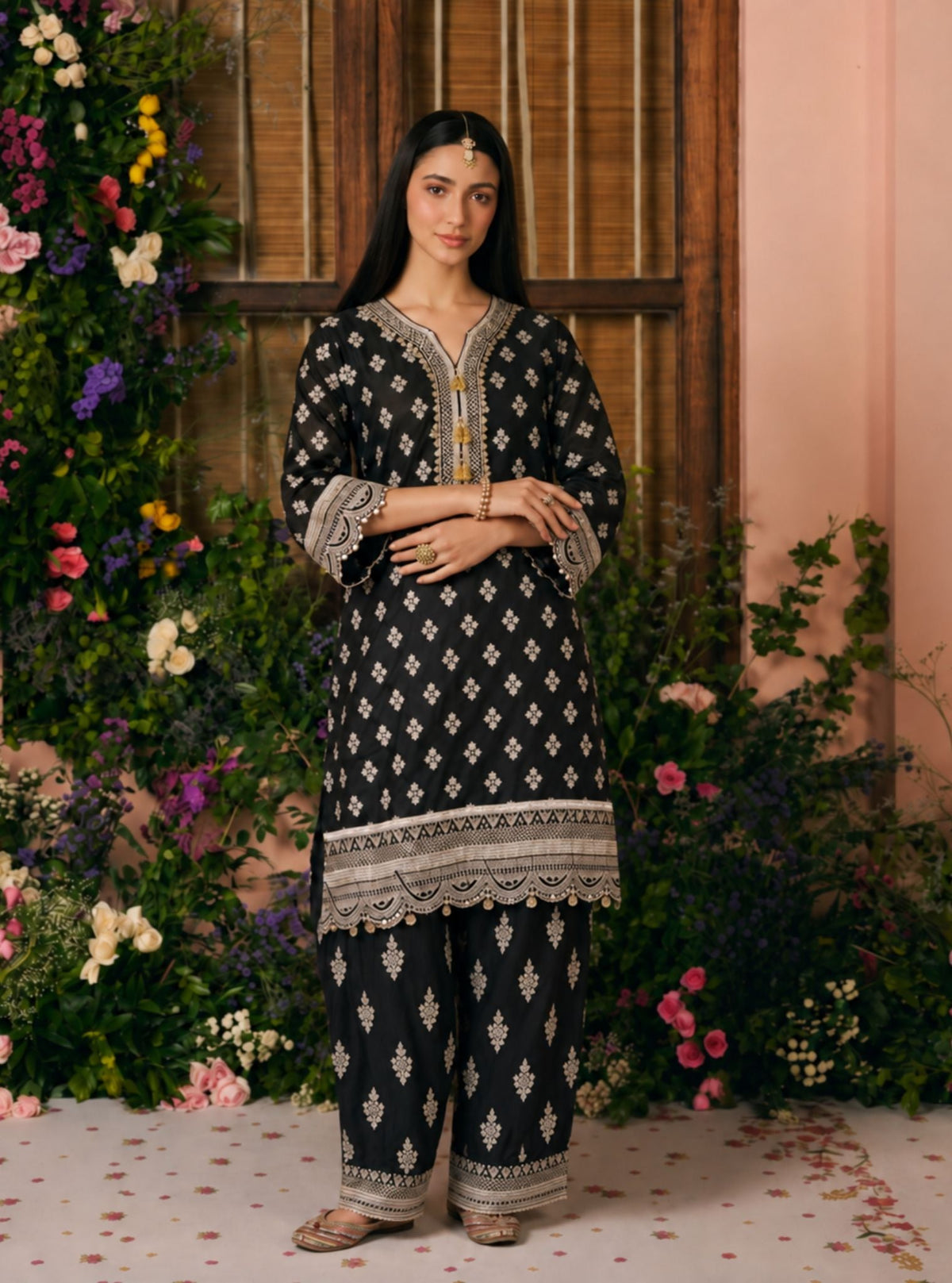 Elira Cupro Black Kurta Set