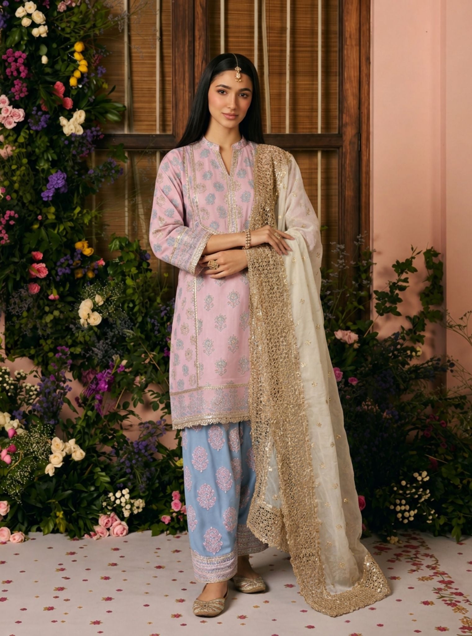 Aphinya Supima Cotton Pink Kurta Set