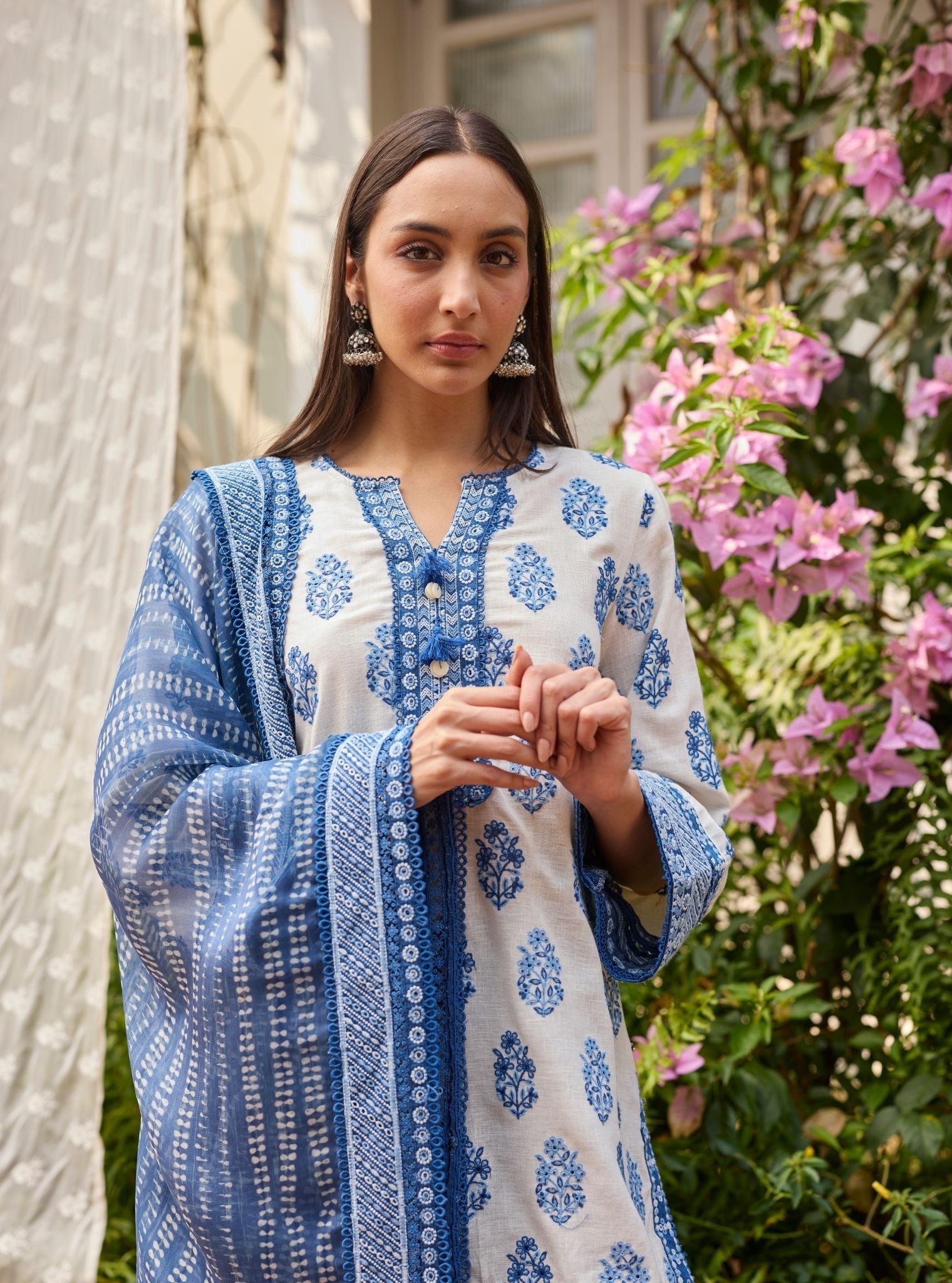 Rano Linen Off White Kurta Set