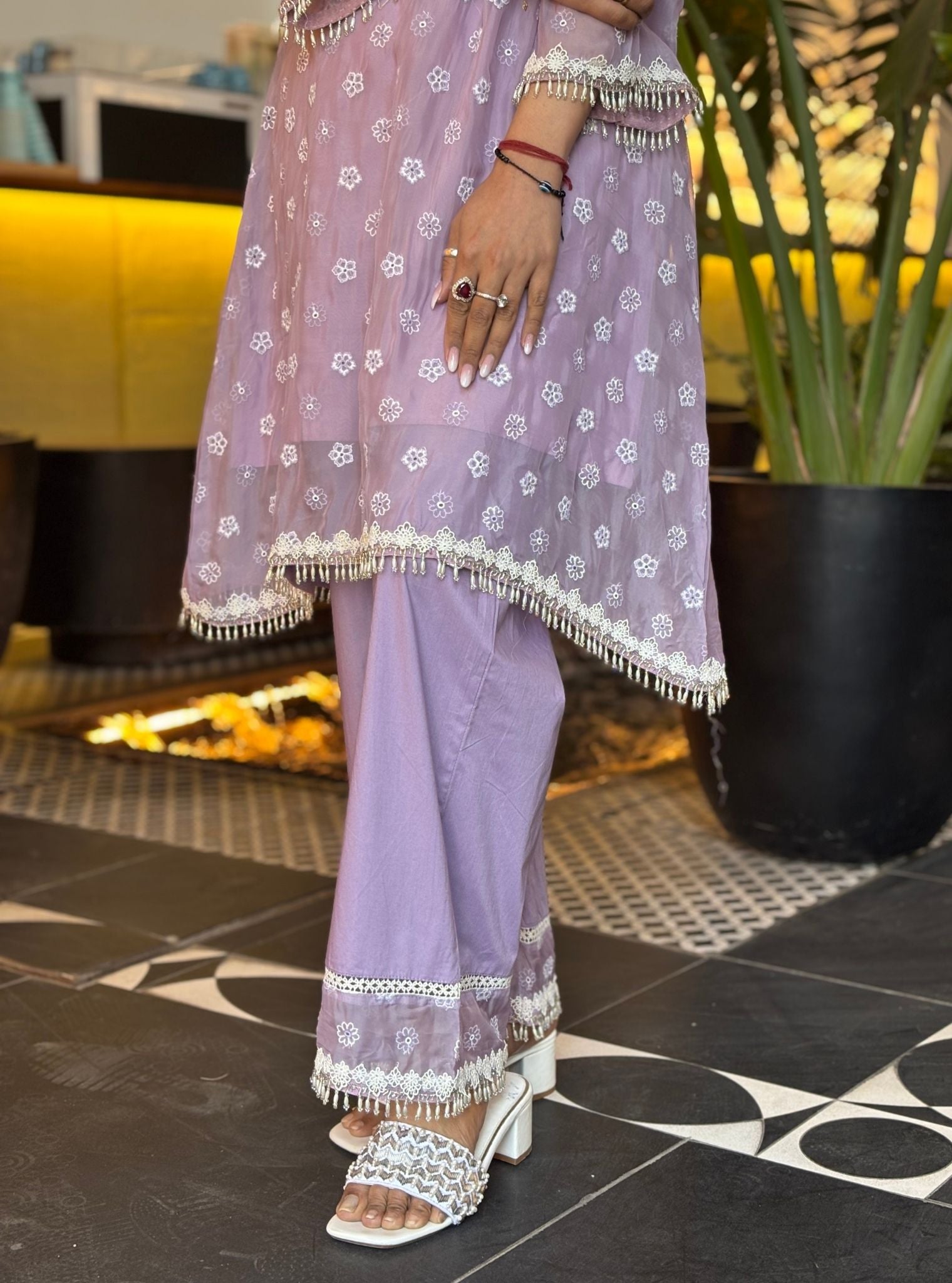 Hariette Organza Lilac Kurta Set