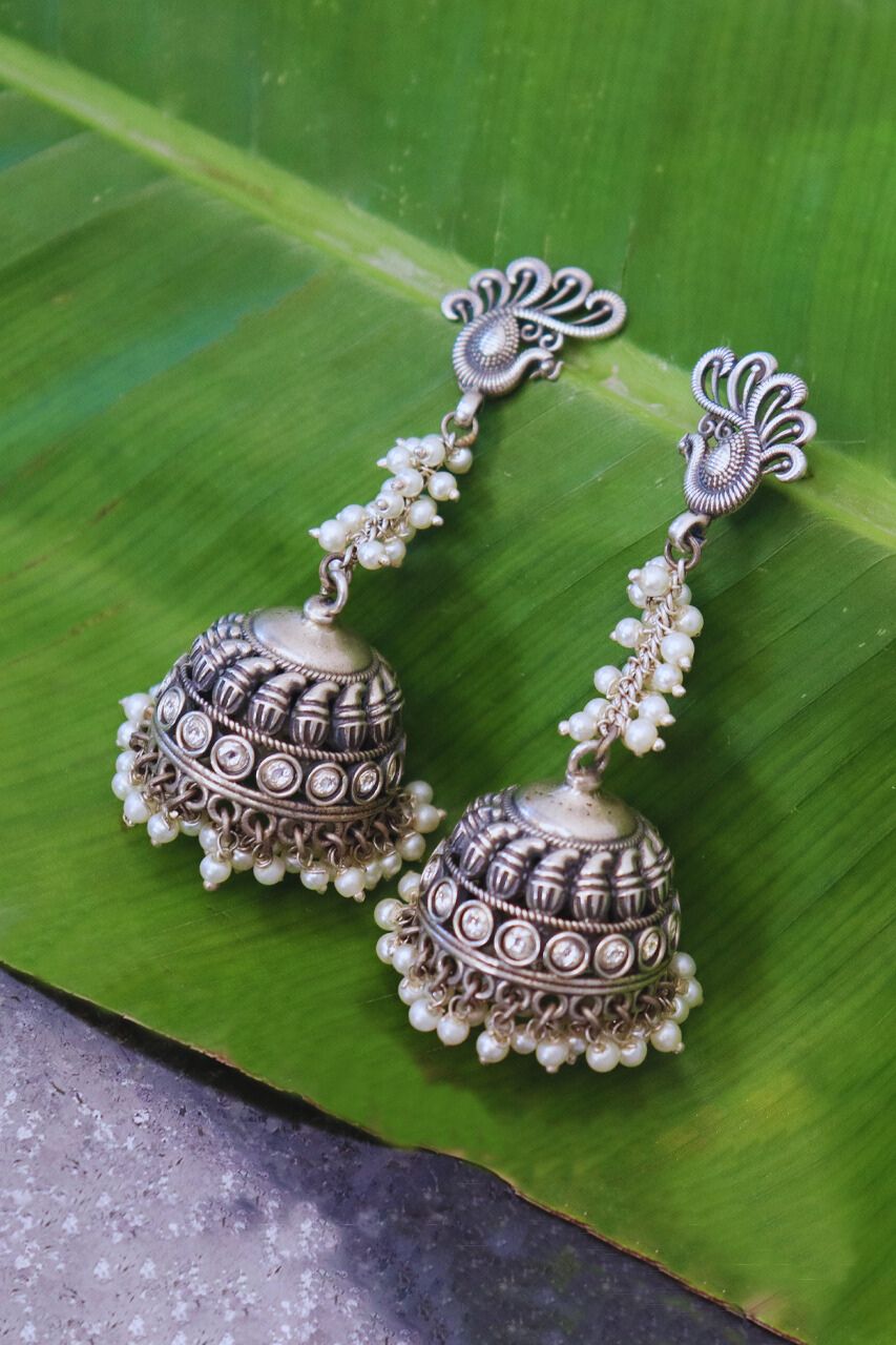Pure Silver Heerak Jhumka