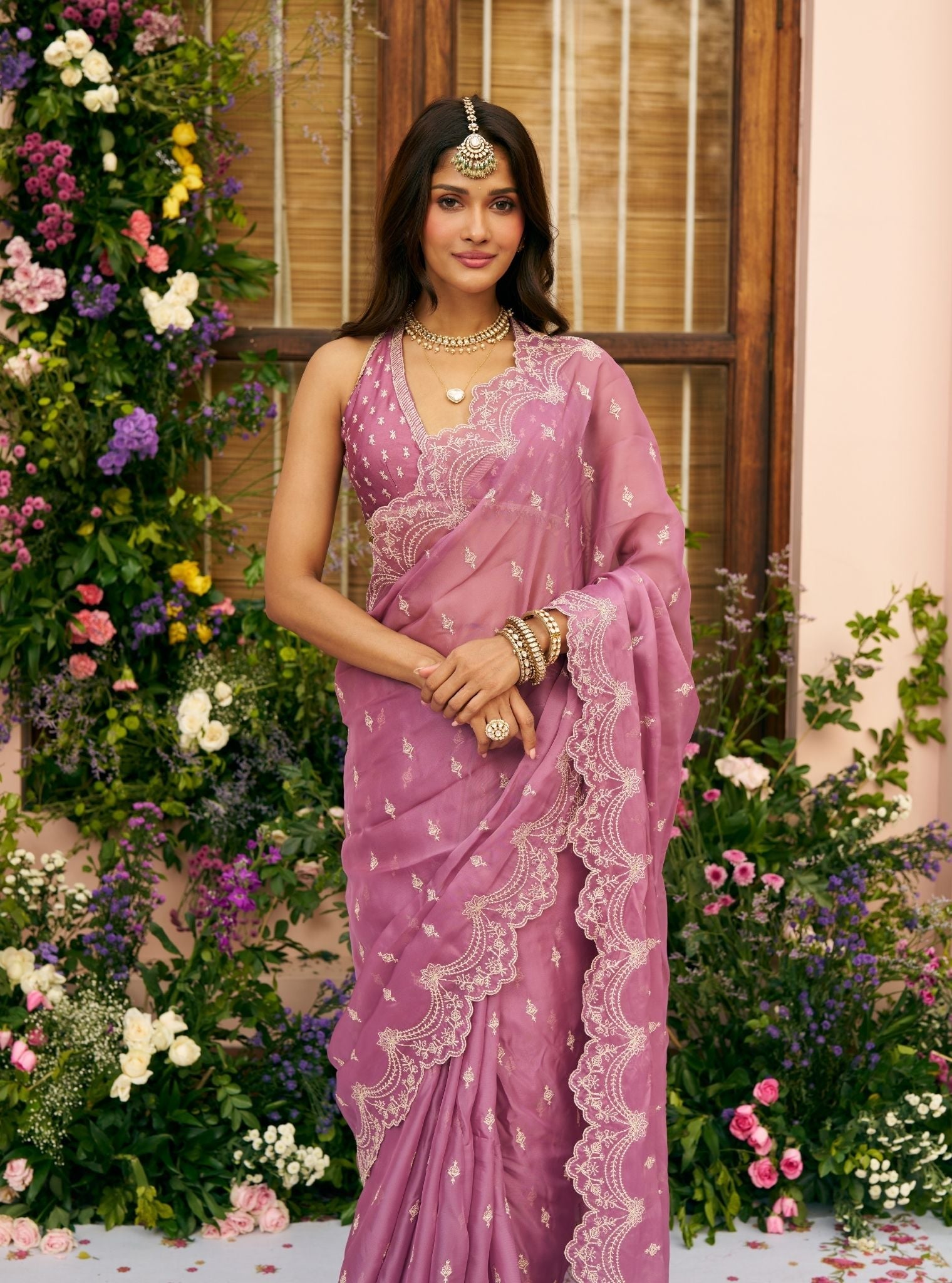 Albela Organza Purple Saree