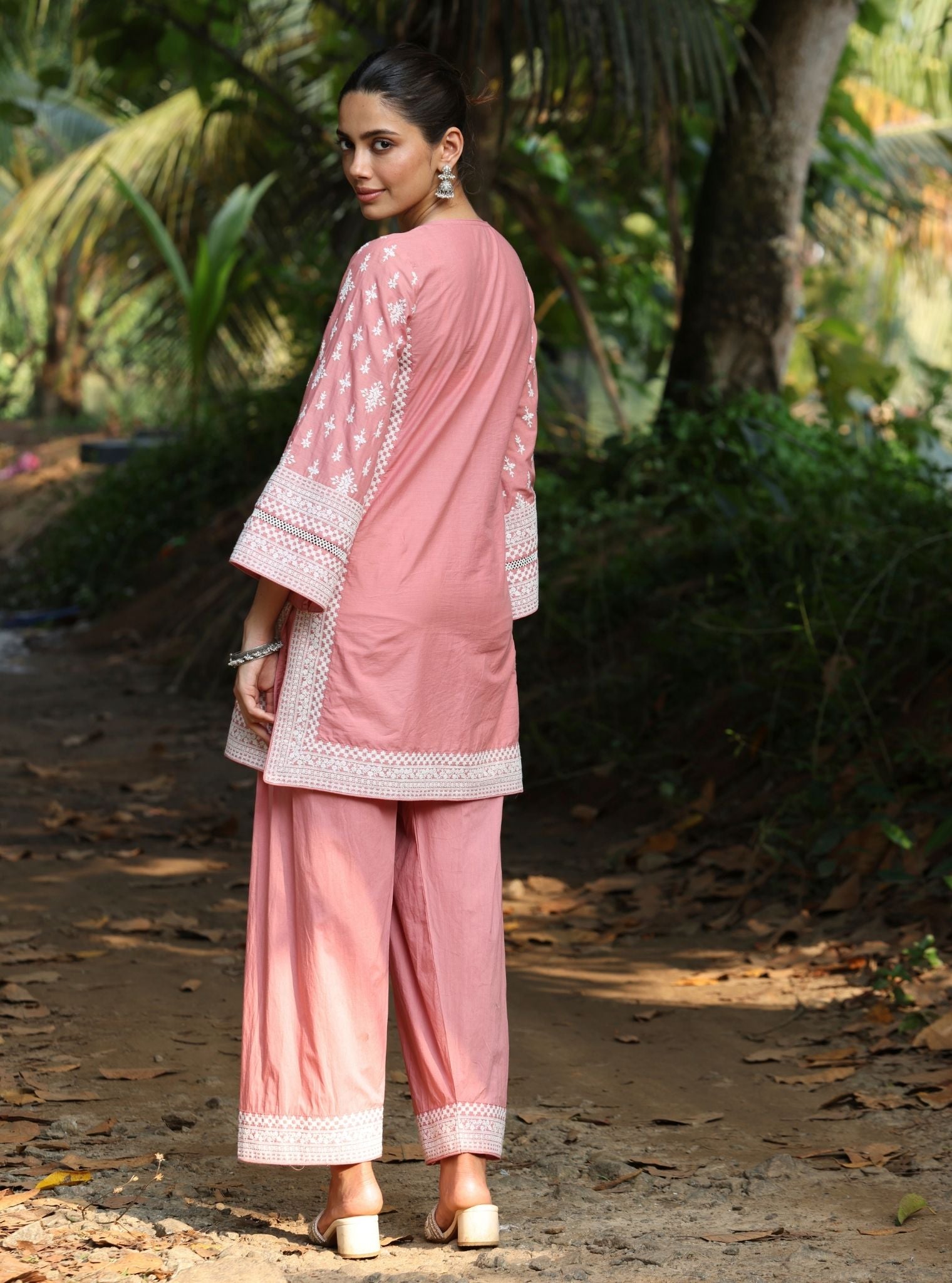Sree Supima Cotton Salmon Pink Kurta Set