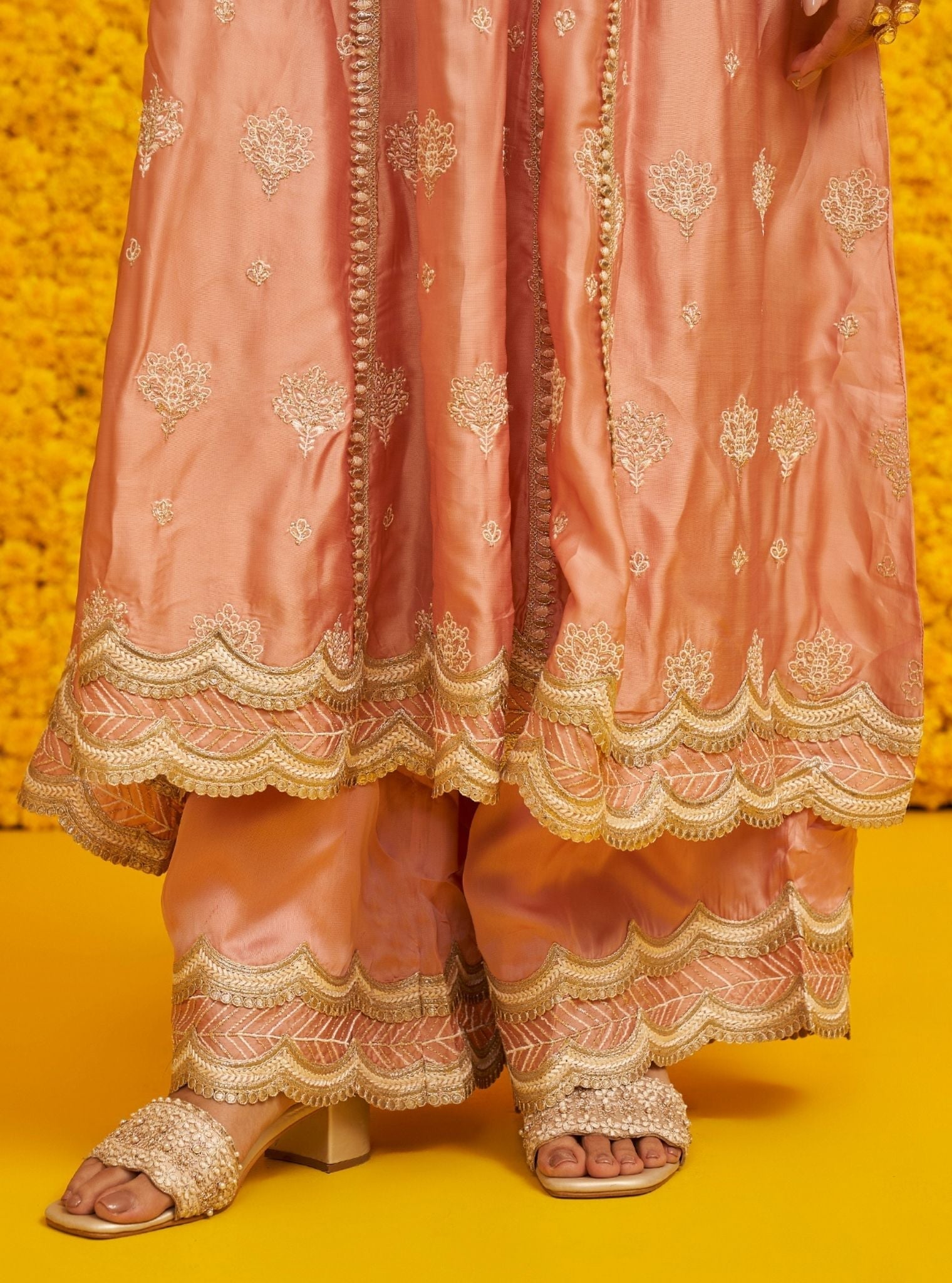 Palki Organza Satin Pink Kurta