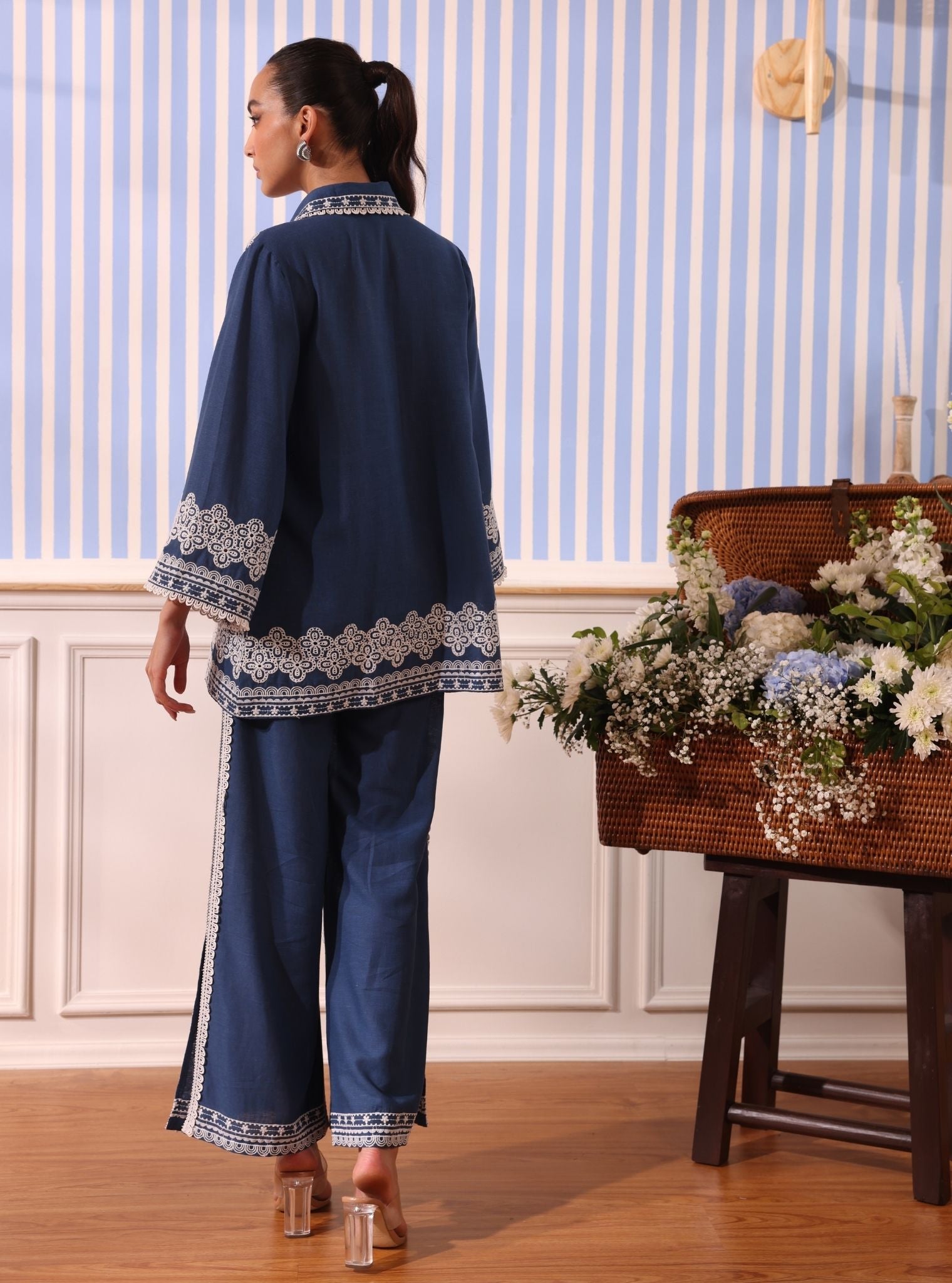Mulmul Linen Ragnar Navy Shirt With Mulmul Linen Ragnar Navy Pant