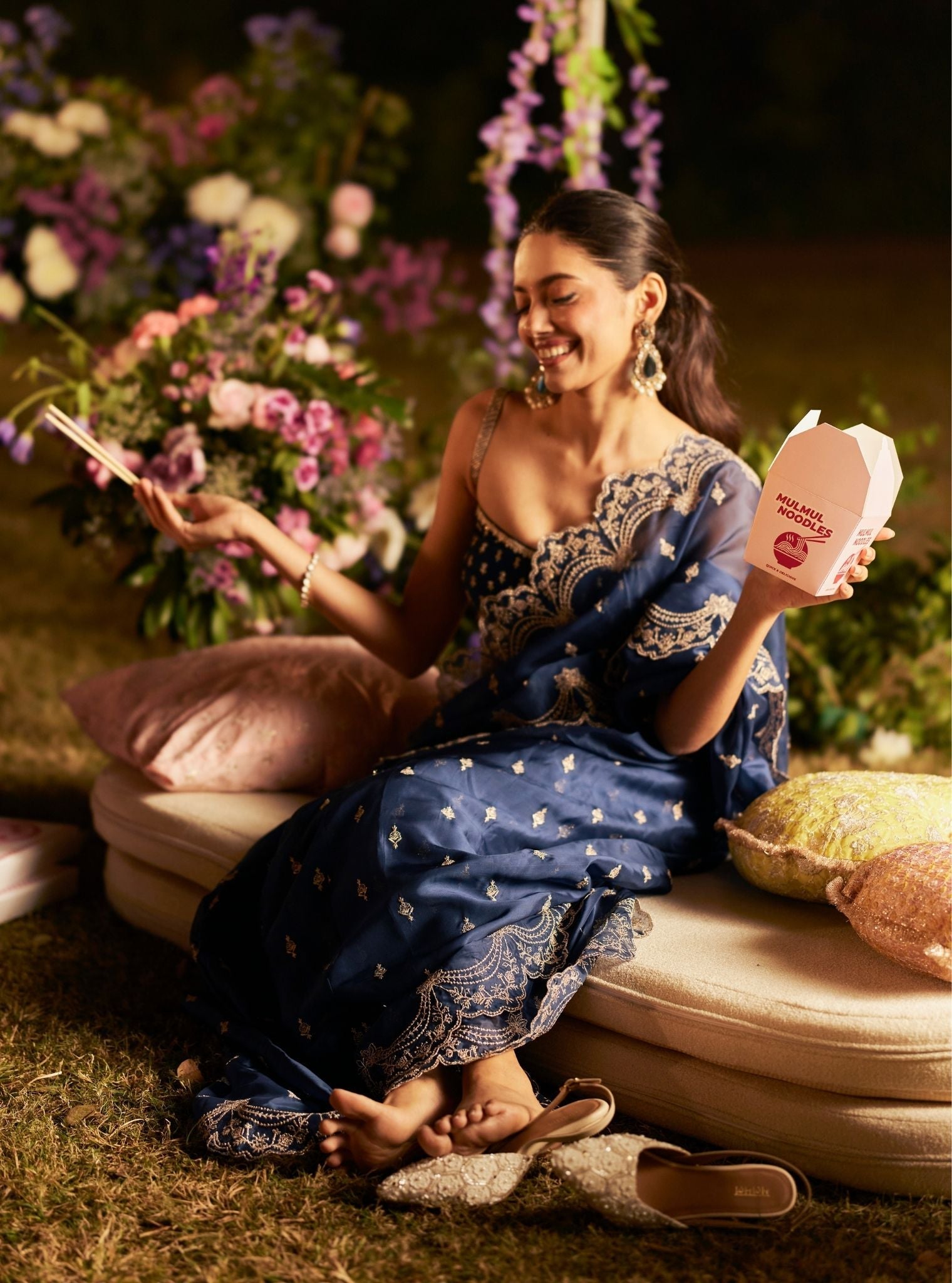 Albela Organza Navy Saree