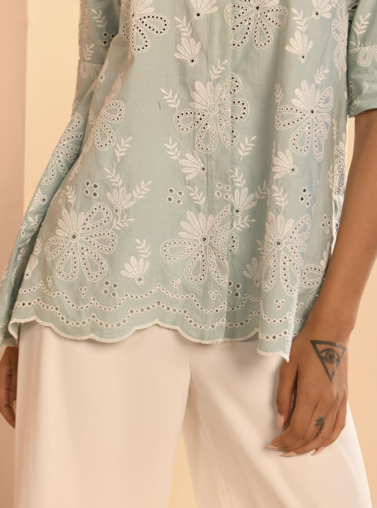 Chiara Iconic Supima Cotton Teal Blue Shirt