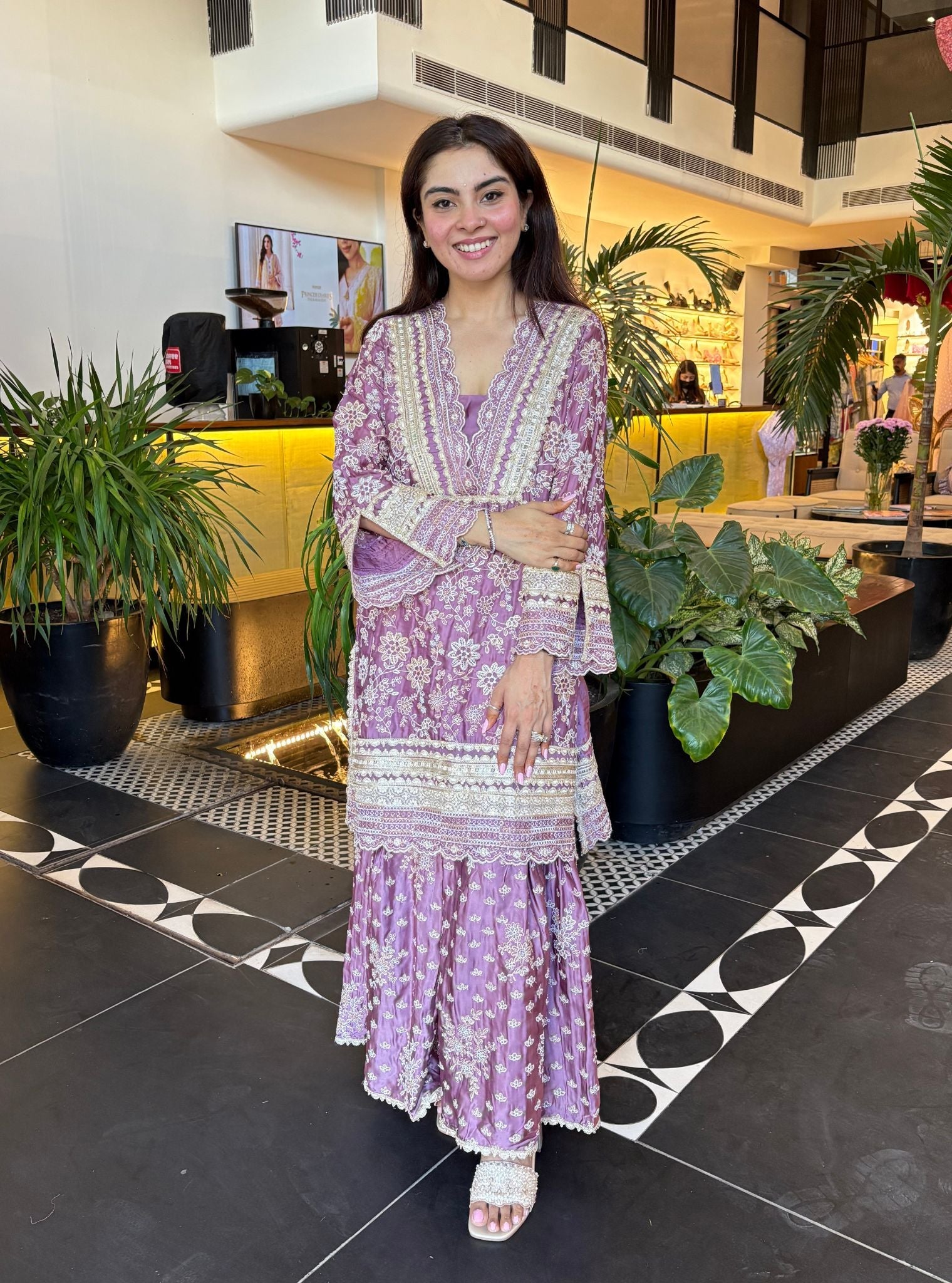 Briar Cupro Satin Purple Kurta Set