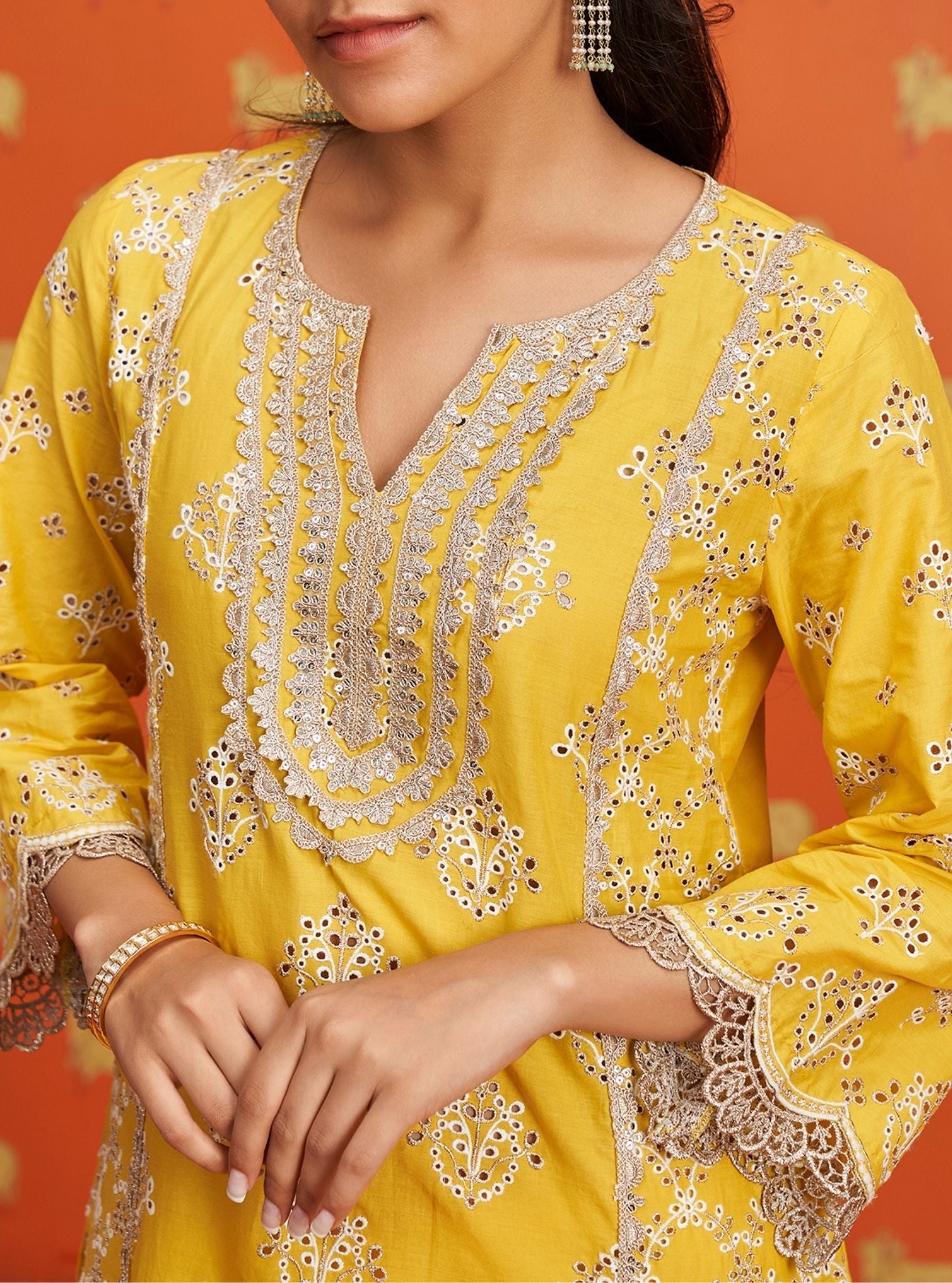 Itsara Supima Cotton Yellow Kurta Set