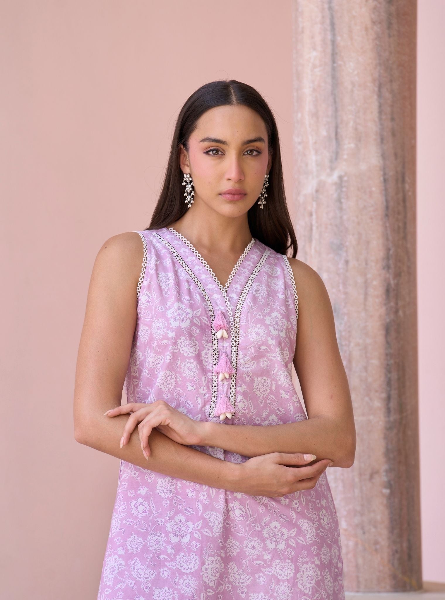 Aubriet Lilac Mulmul Supima Cotton Kurta & Pant Set