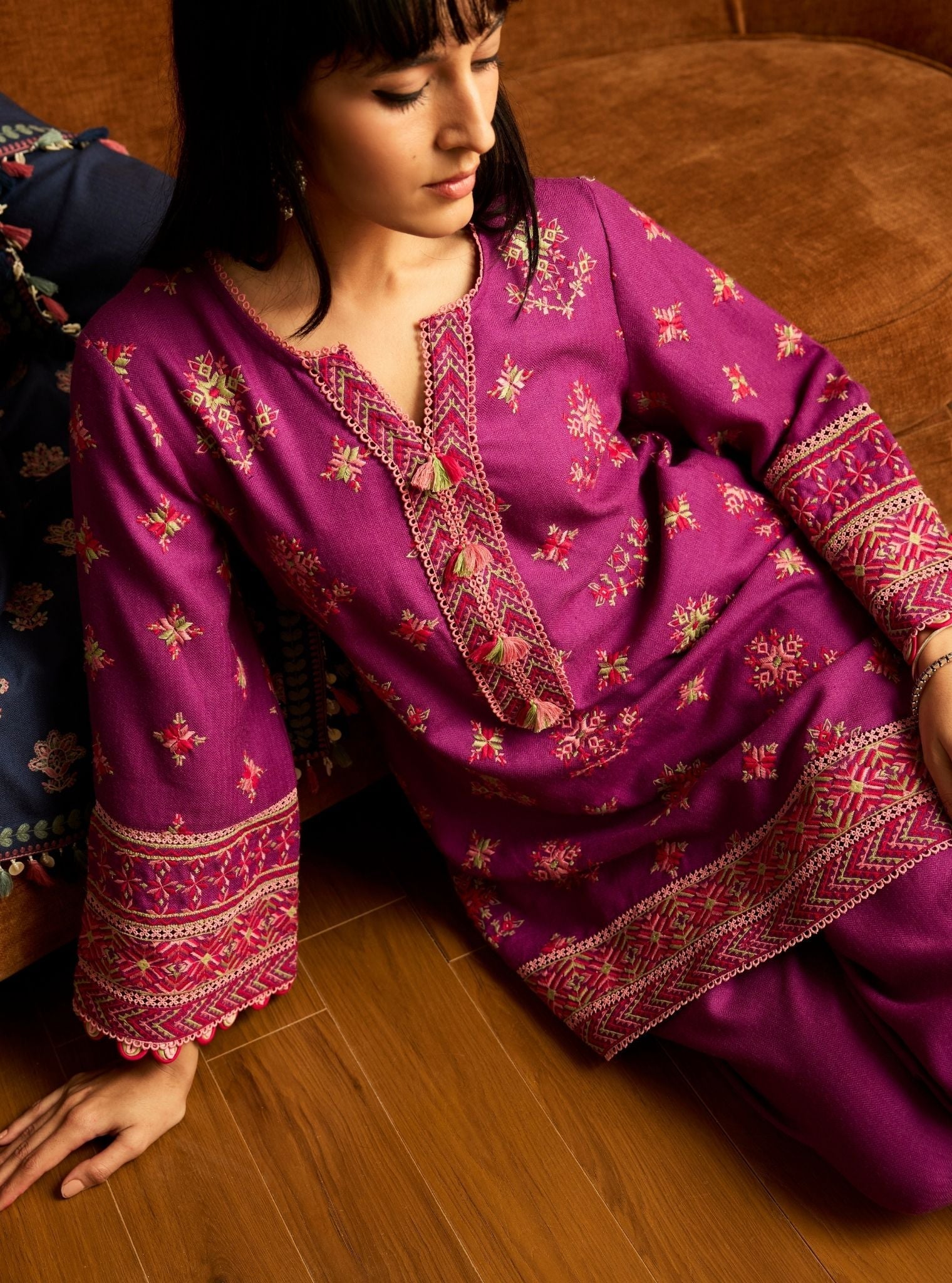 Colette Wool Purple Kurta Set