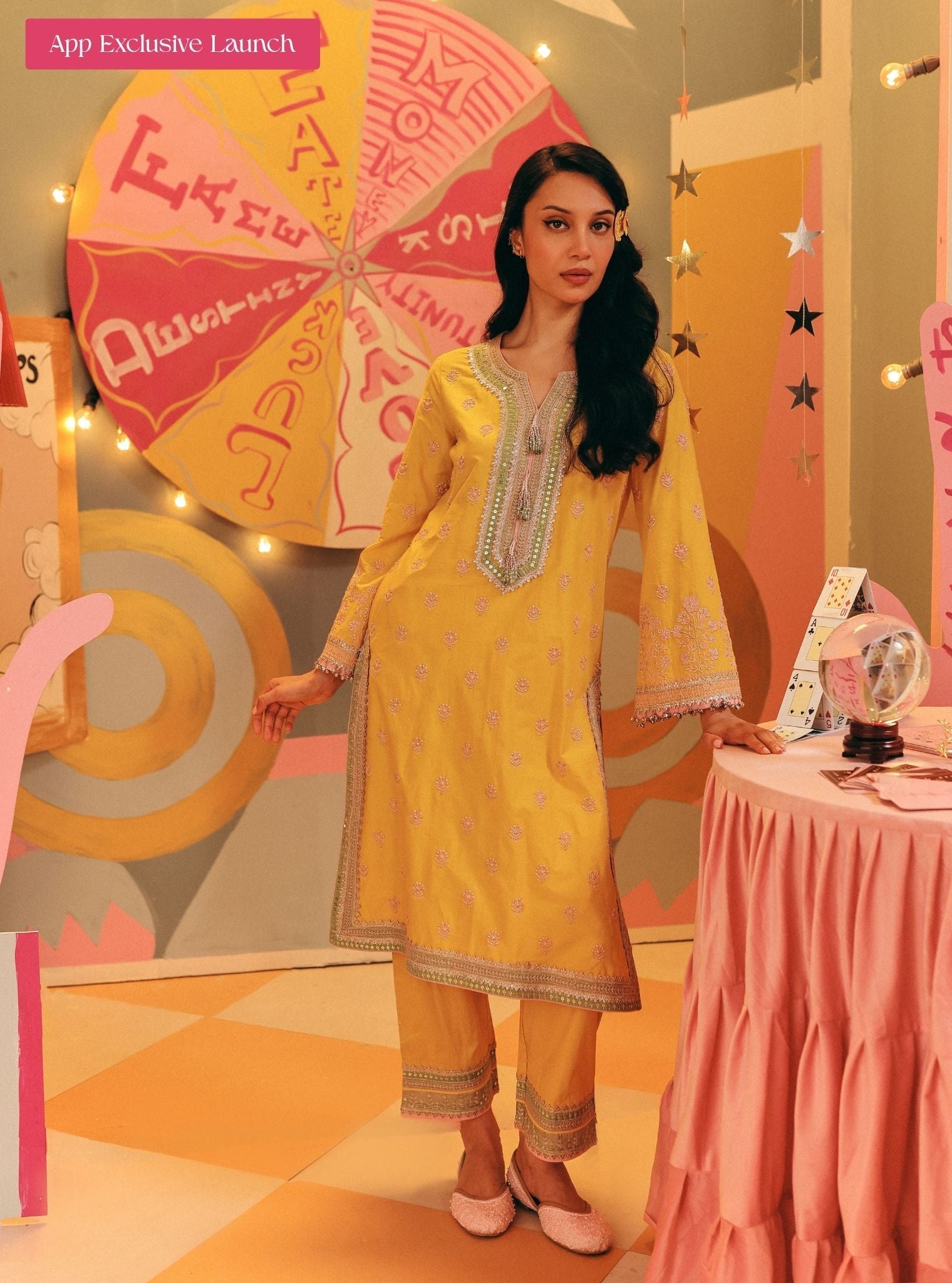 Misa Supima Cotton Yellow Kurta Set