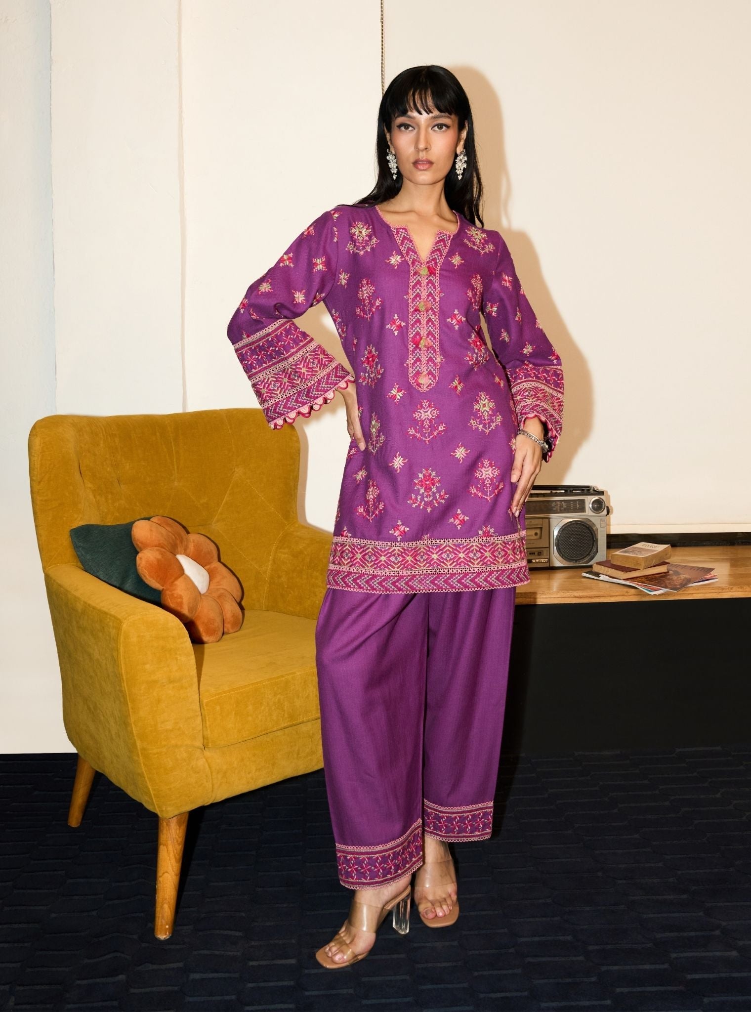 Colette Wool Purple Kurta Set