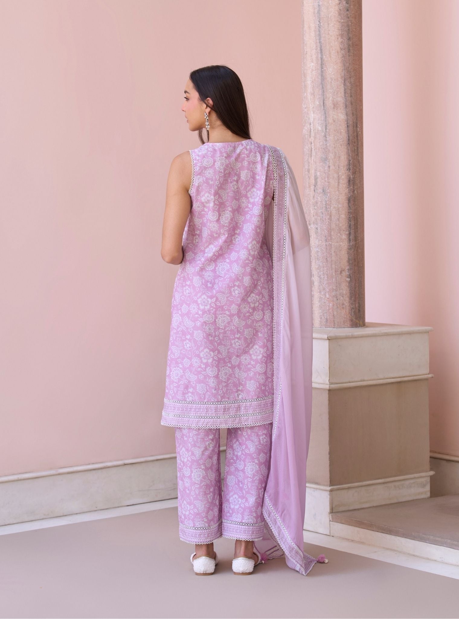 Aubriet Lilac Mulmul Supima Cotton Kurta & Pant Set