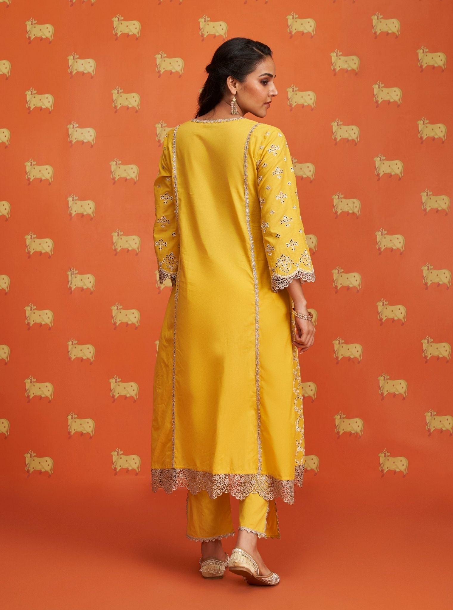Itsara Supima Cotton Yellow Kurta Set