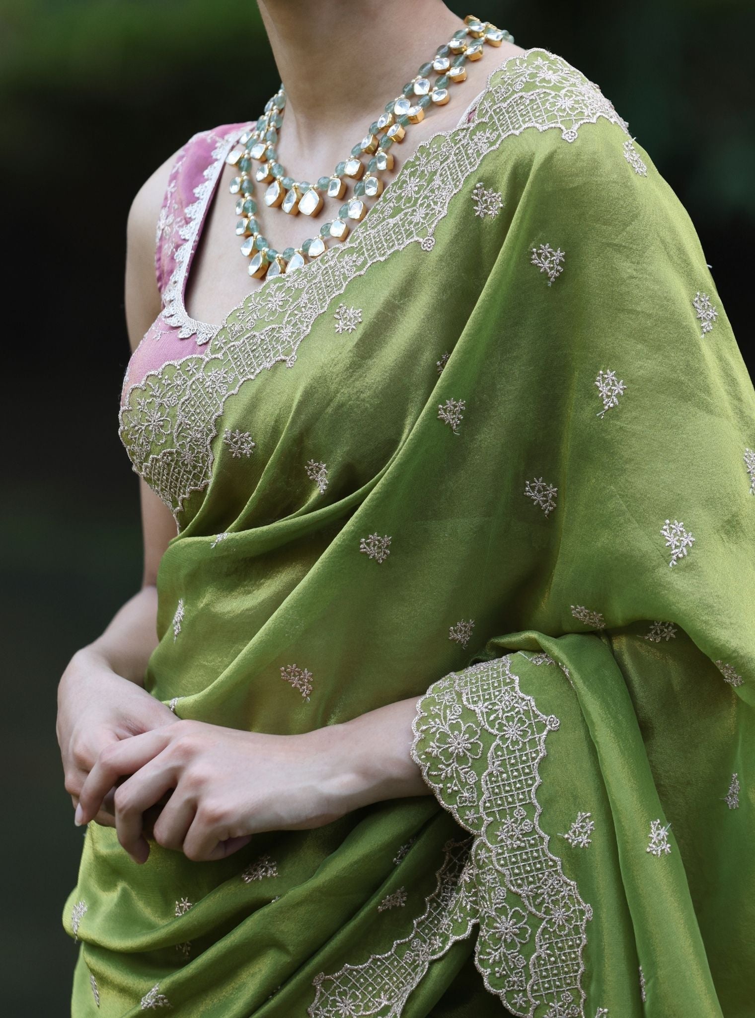 Mulmul Lurex Organza Mubarak Parrot Saree