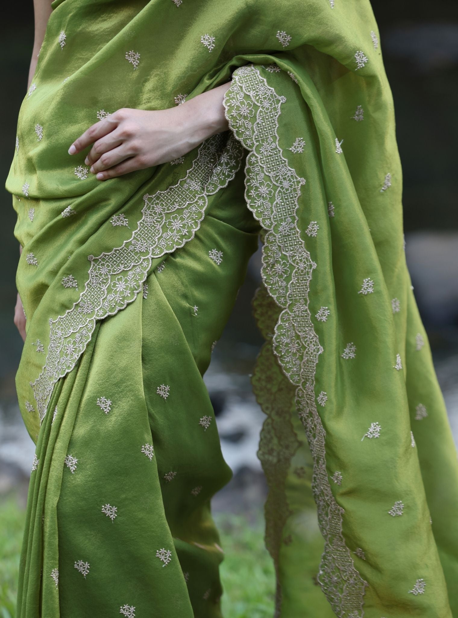 Mulmul Lurex Organza Mubarak Parrot Saree