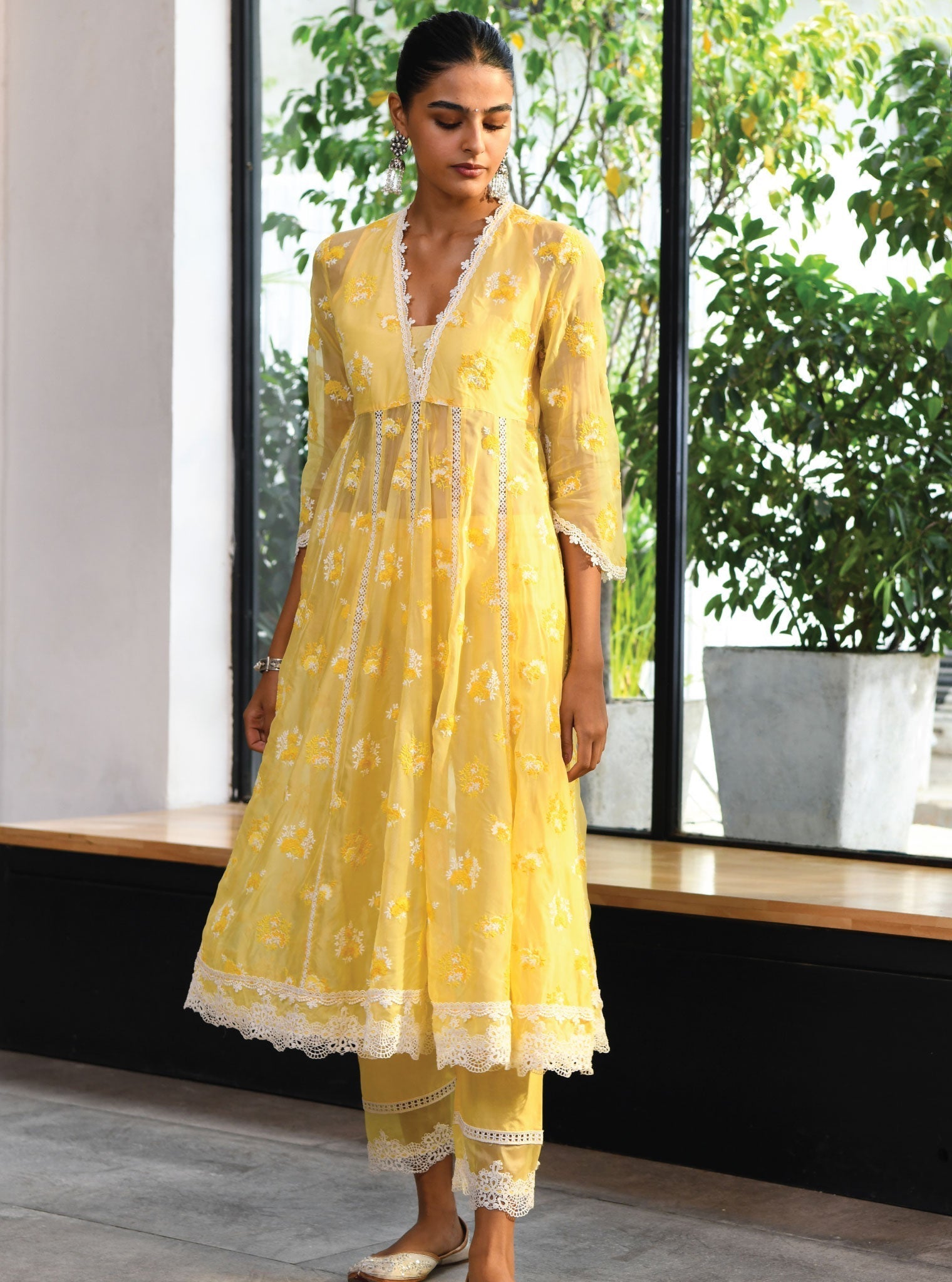 Mulmul Organza Stirling Anarkali Kurta