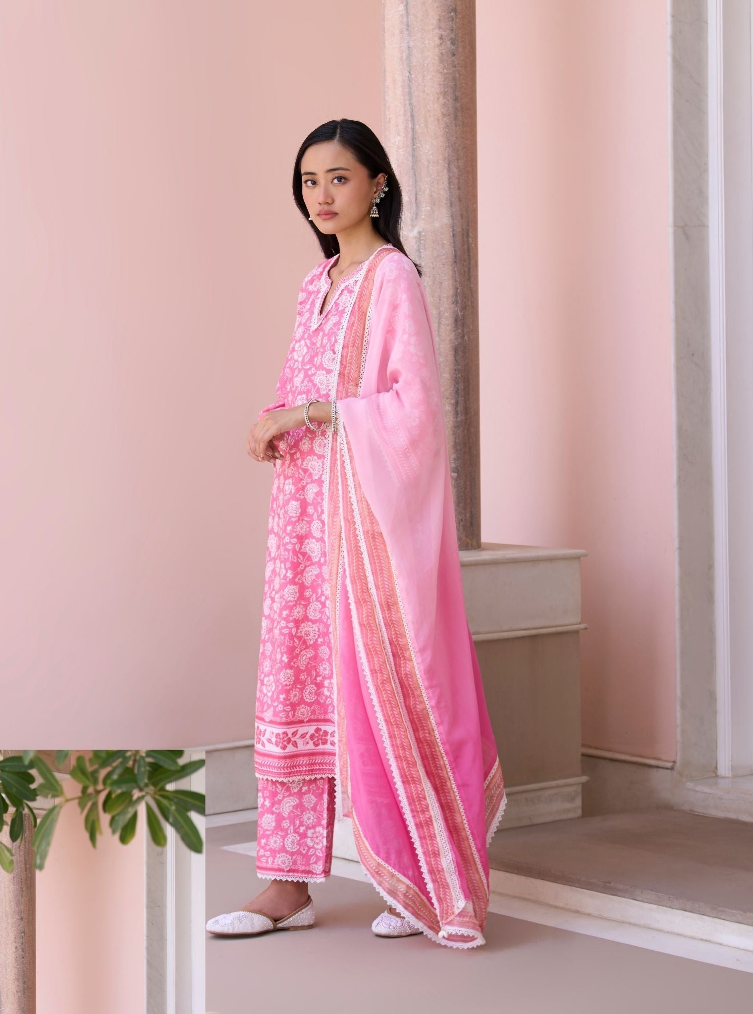 Rosabelle Rani Pink Mulmul Supima Cotton Kurta Set